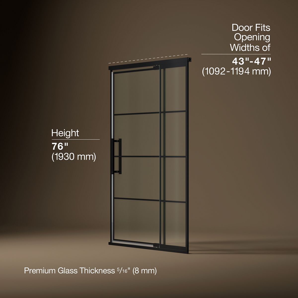 3/4 view of product with dimensions