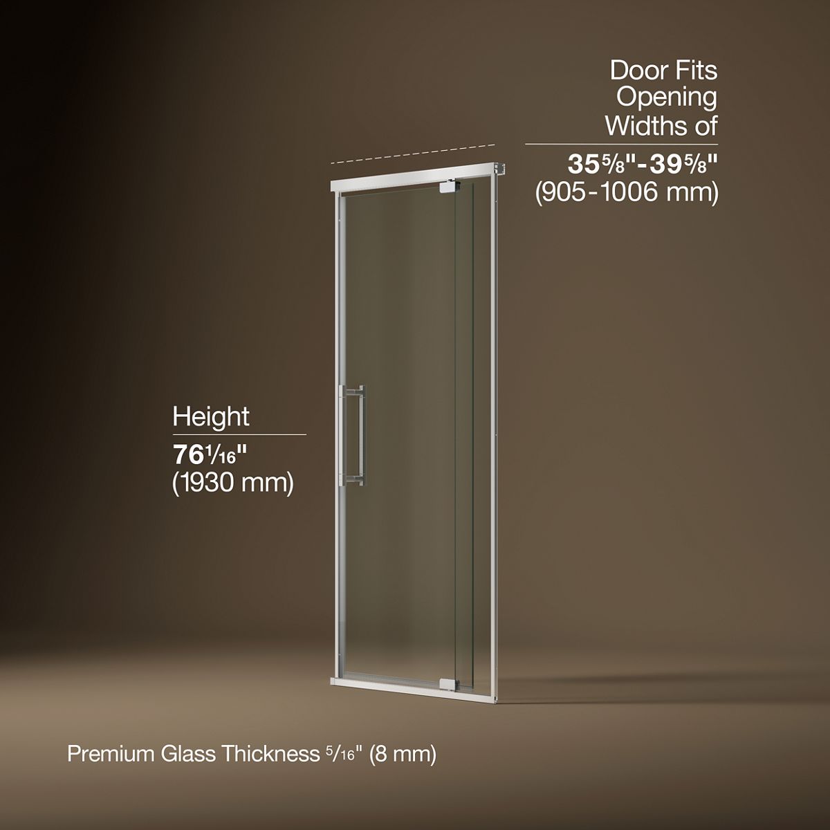 3/4 view of product with dimensions