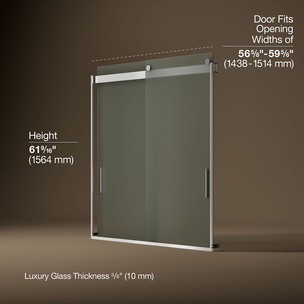 3/4 view of product with dimensions