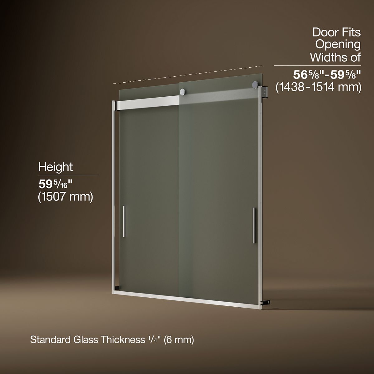 3/4 view of product with dimensions