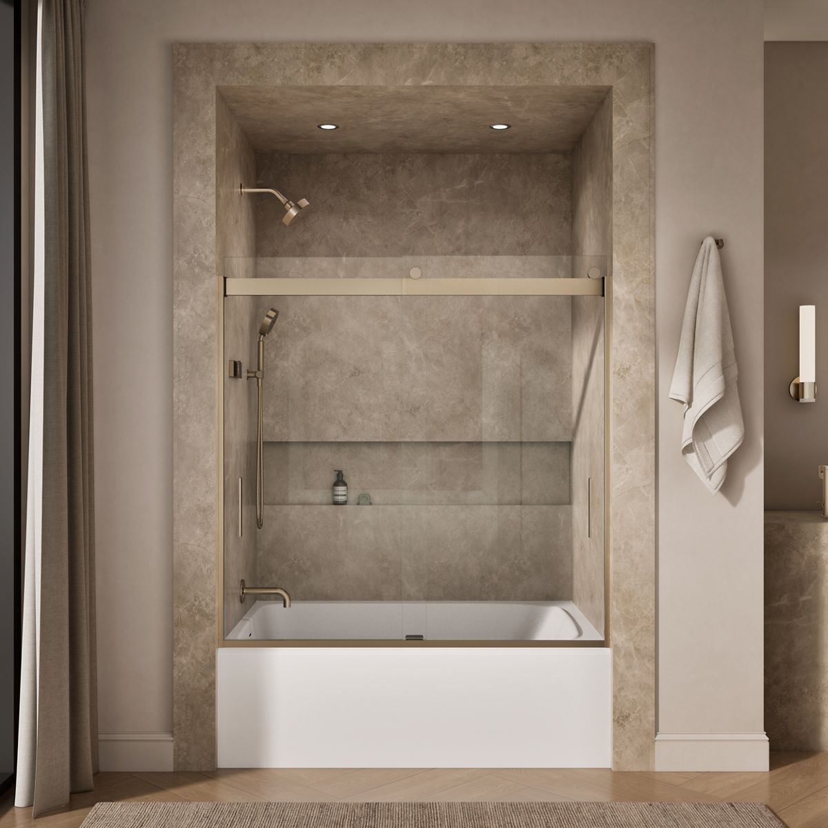 Levity Frameless Sliding Bath Door | K-706002-L | KOHLER