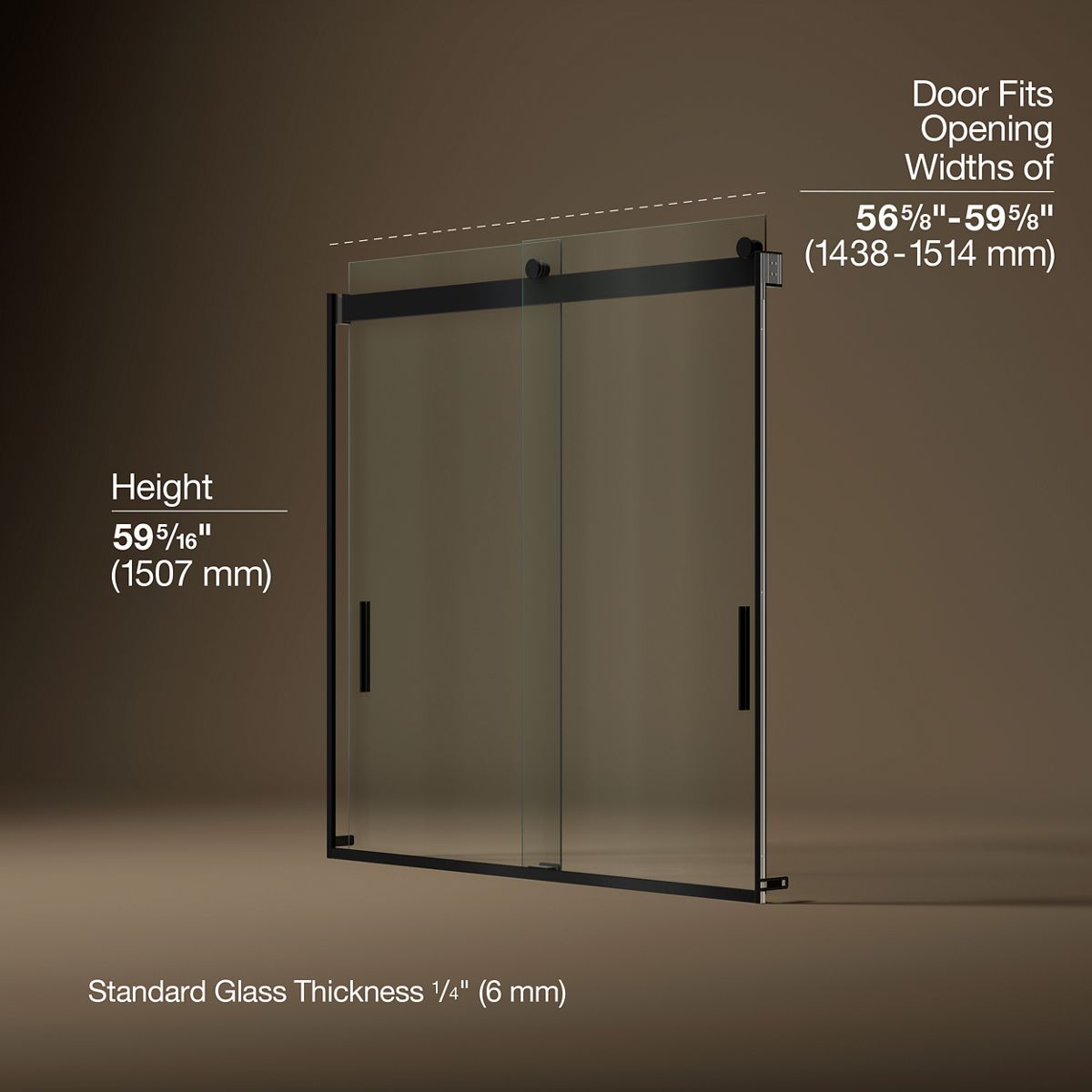 3/4 view of product with dimensions