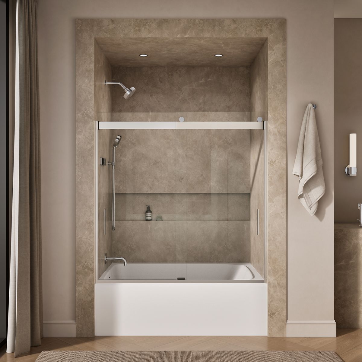 Levity Frameless Sliding Bath Door | K-706002-L | KOHLER