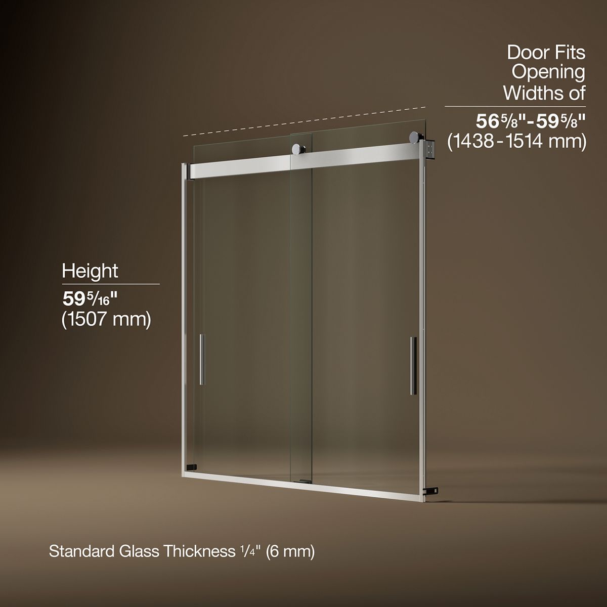 3/4 view of product with dimensions