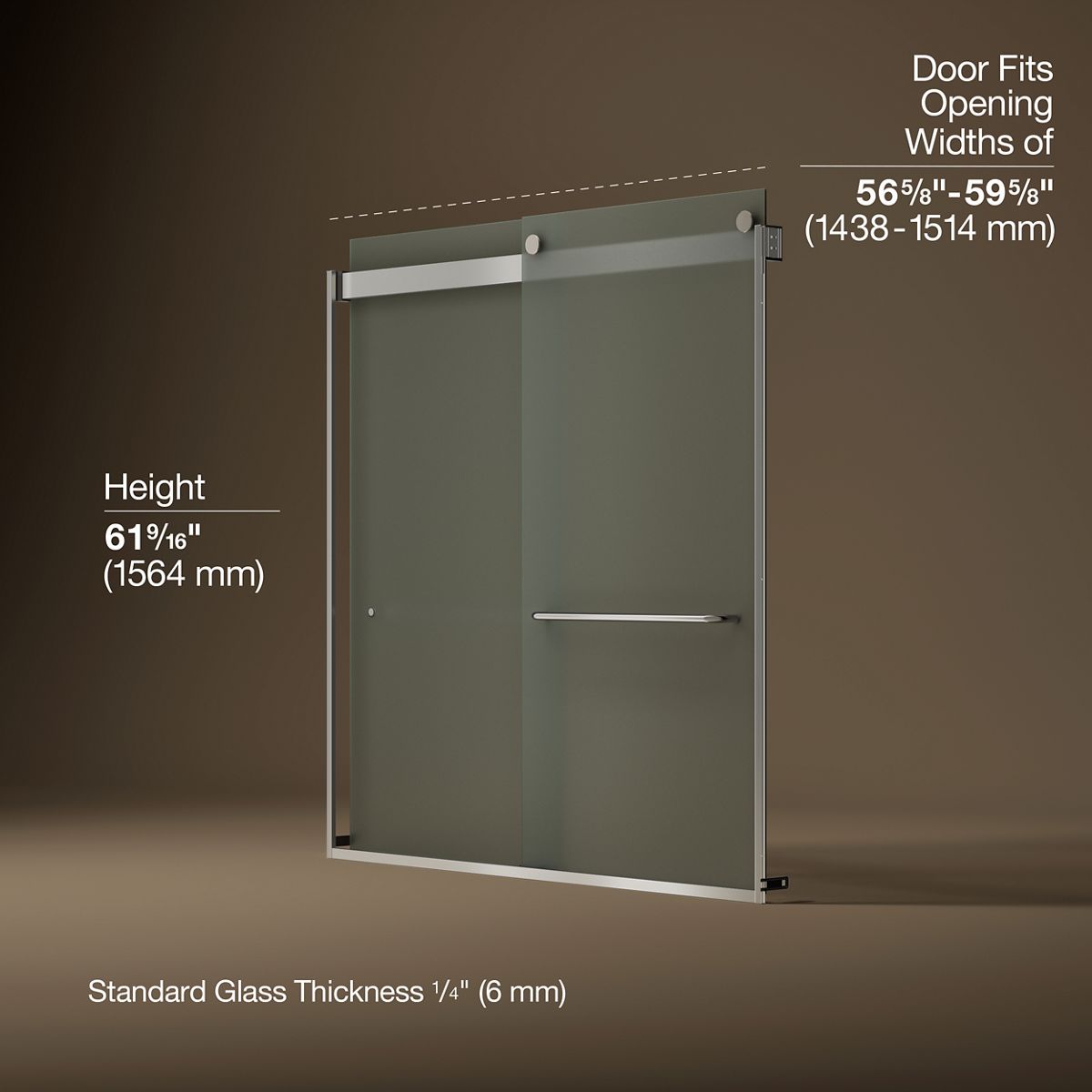 3/4 view of product with dimensions