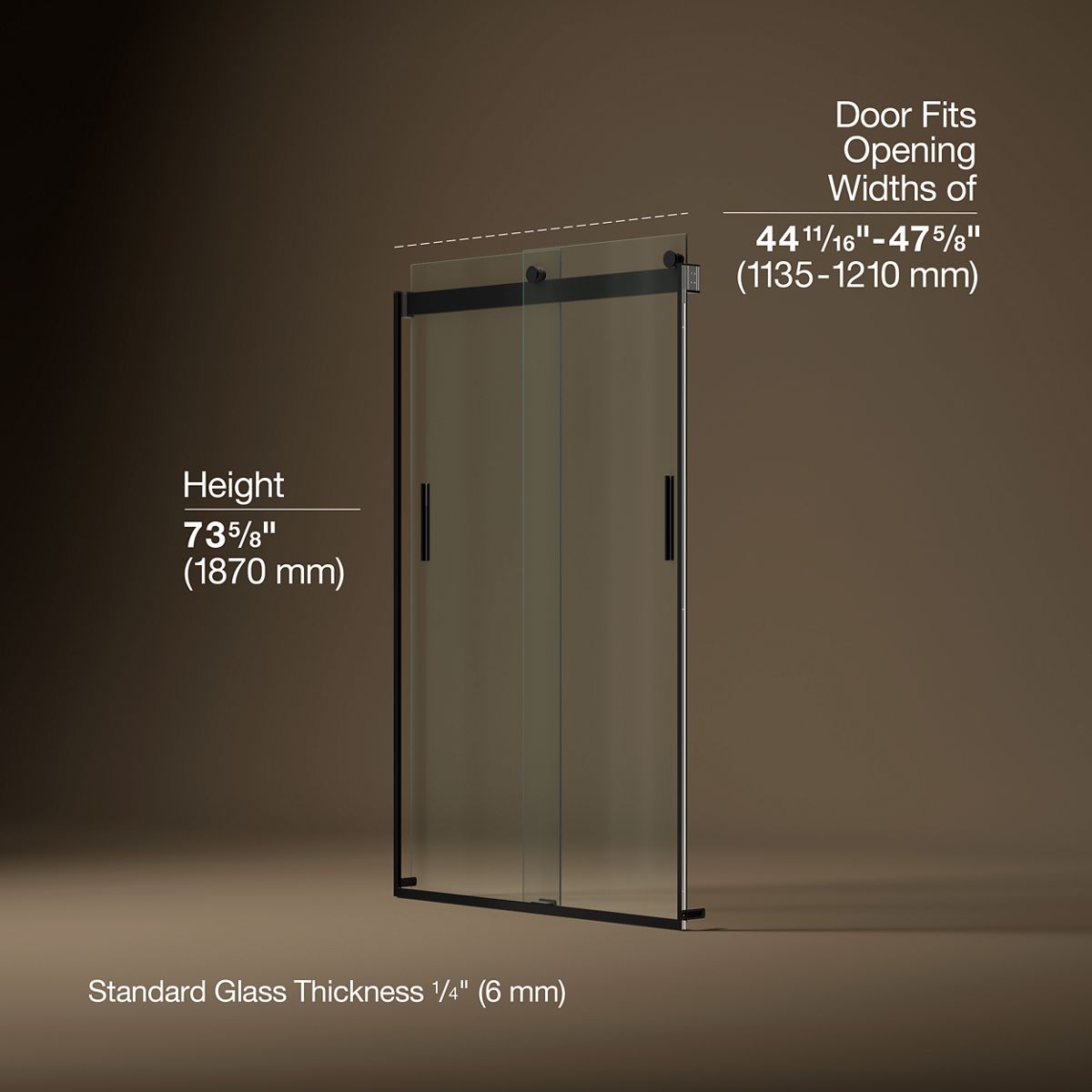 3/4 view of product with dimensions