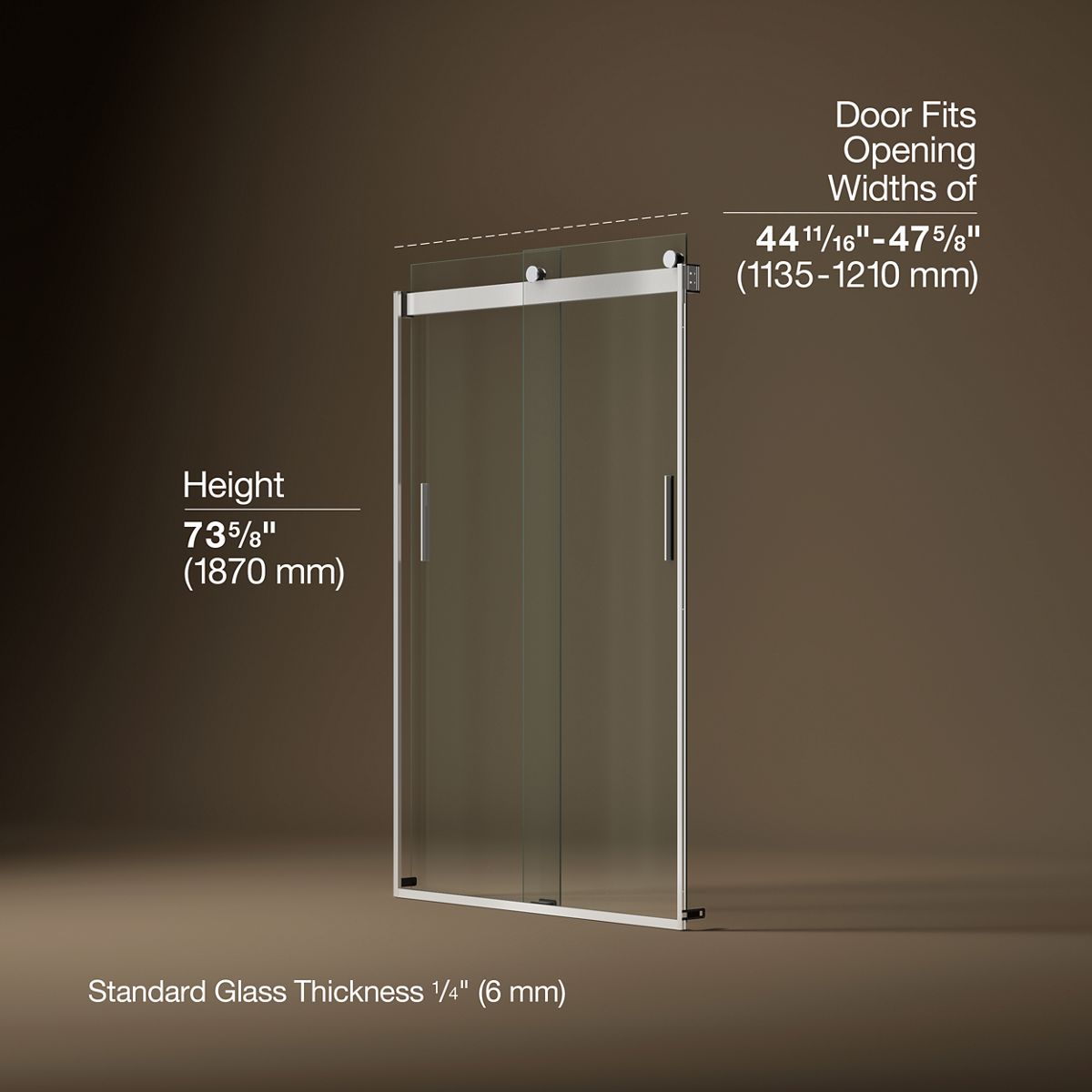 3/4 view of product with dimensions
