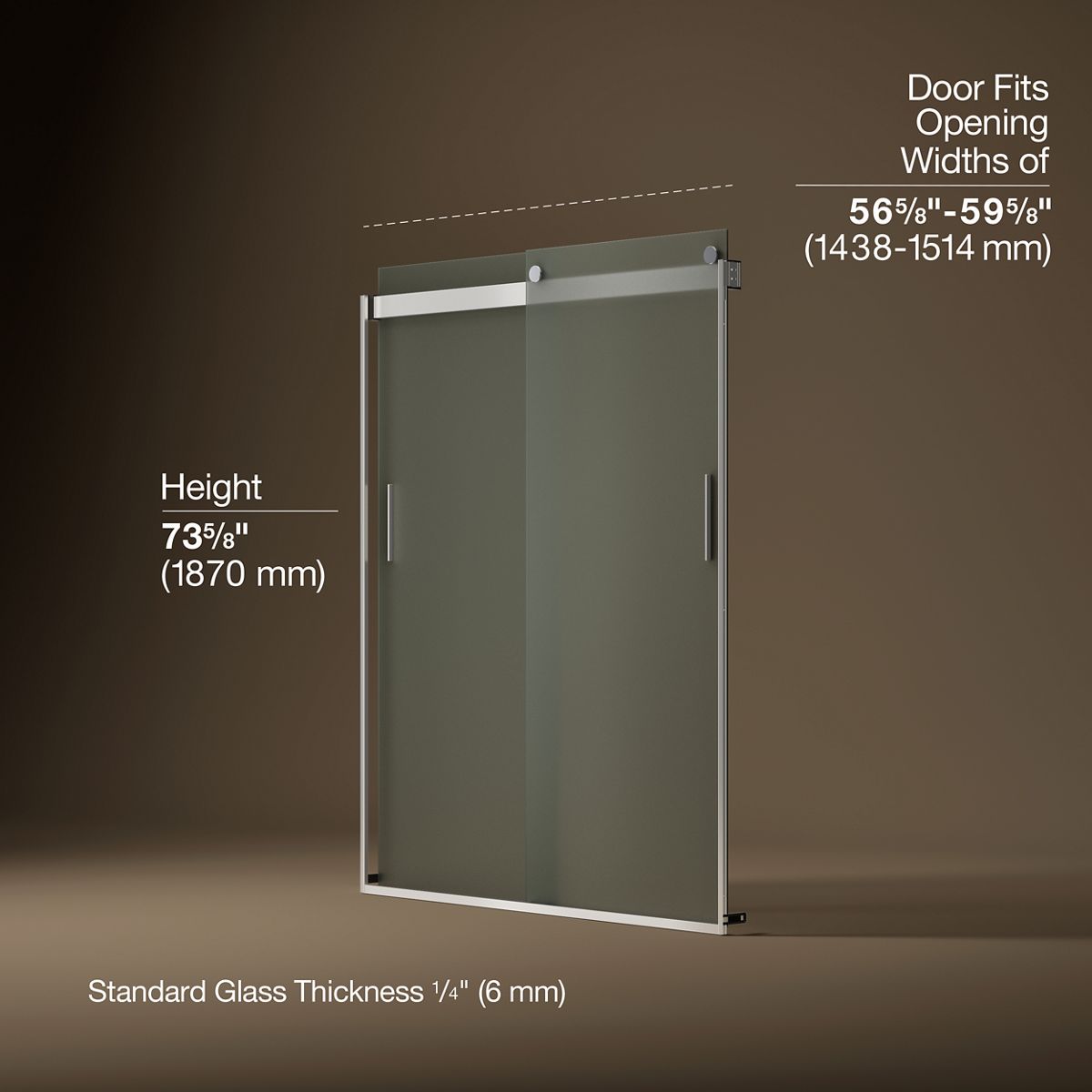 3/4 view of product with dimensions