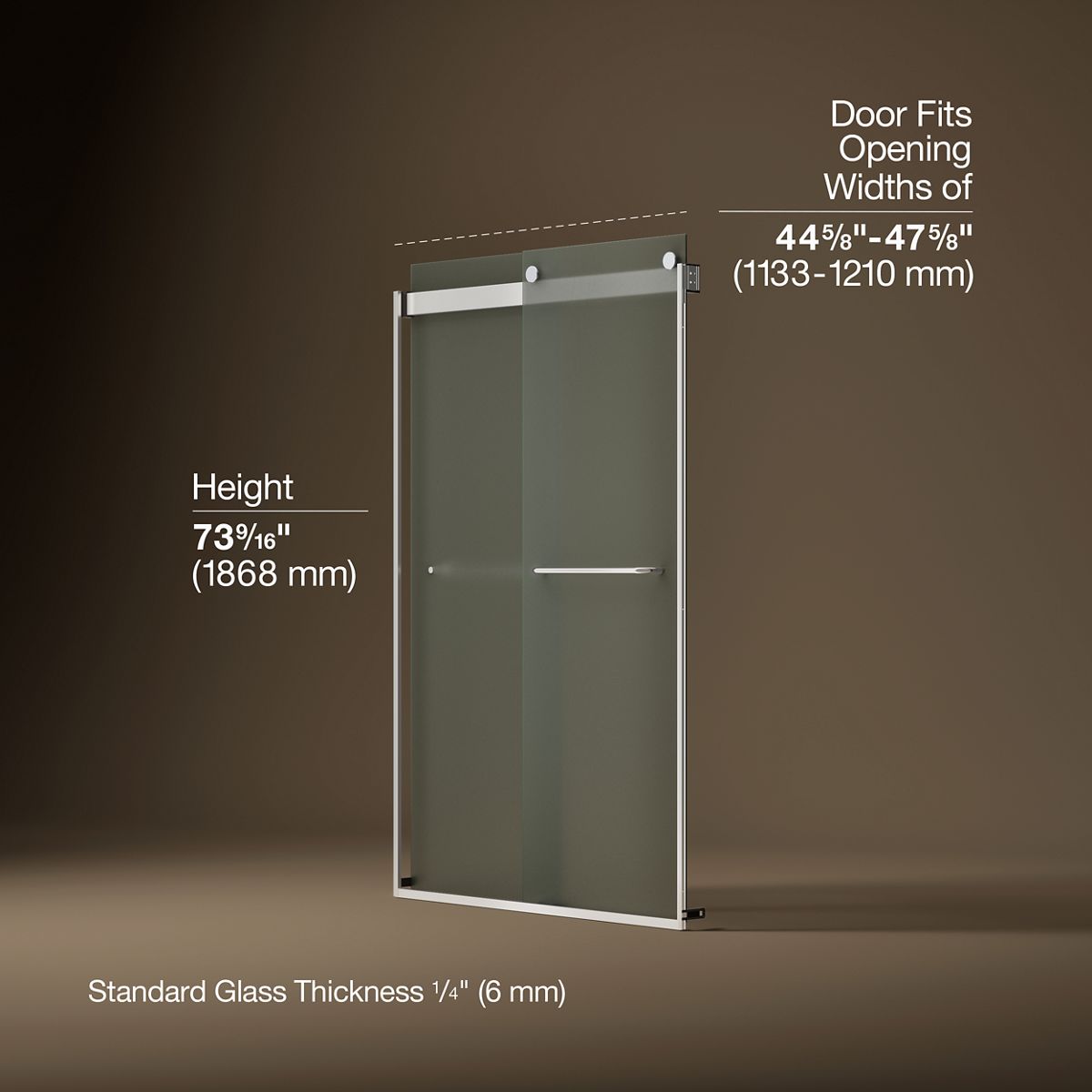 3/4 view of product with dimensions