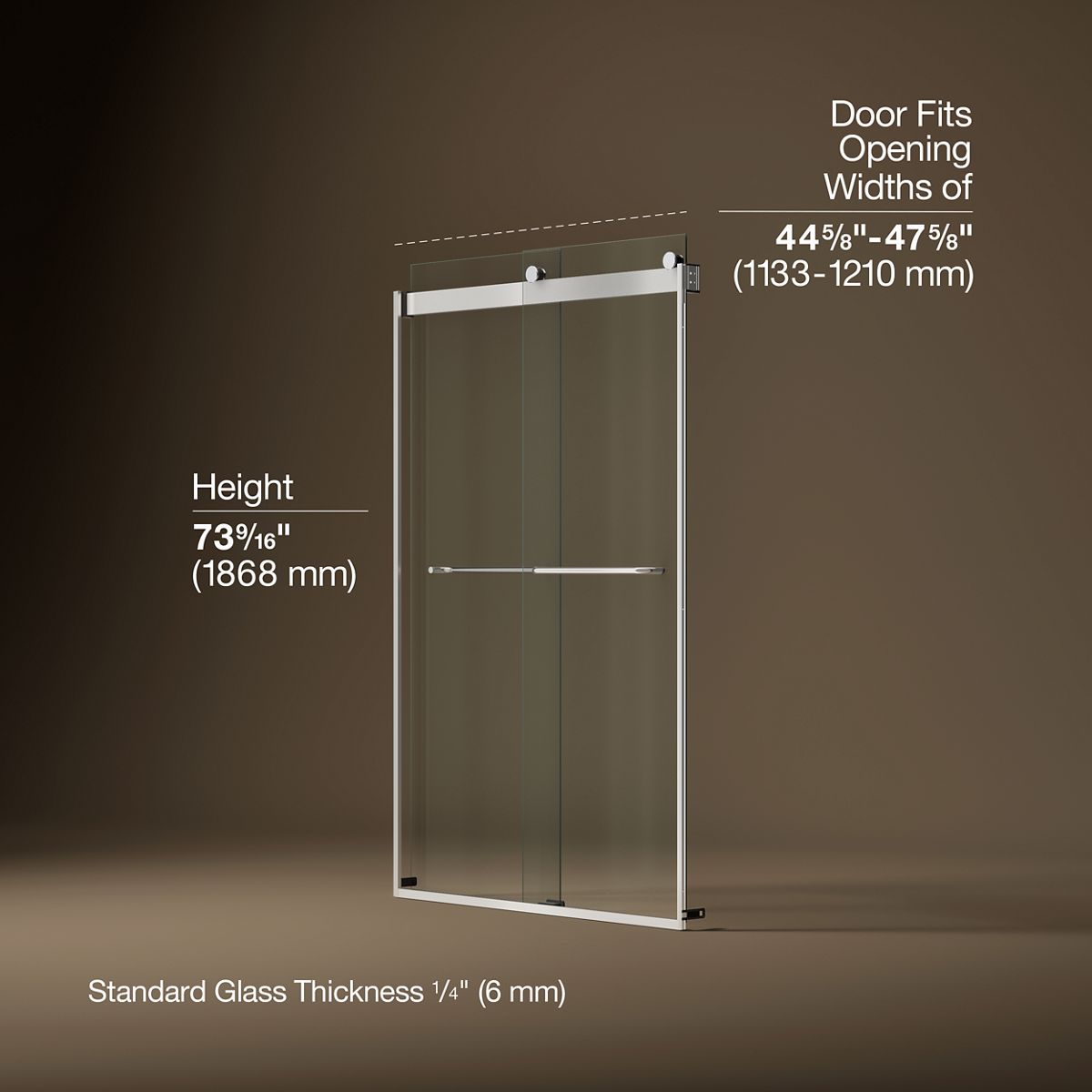 3/4 view of product with dimensions
