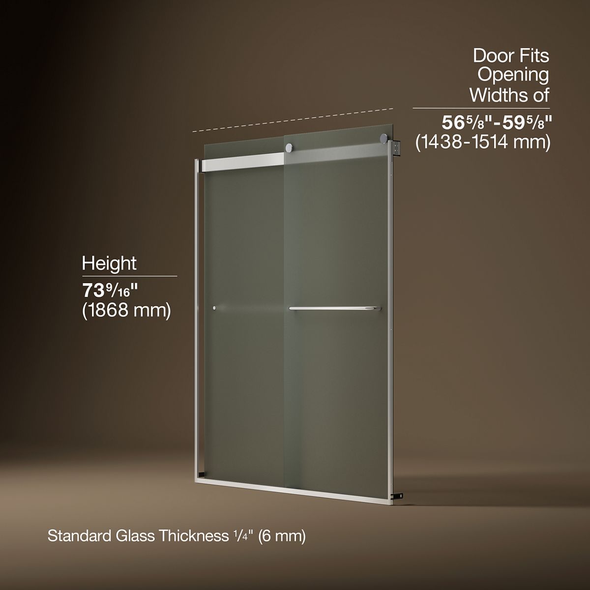 3/4 view of product with dimensions