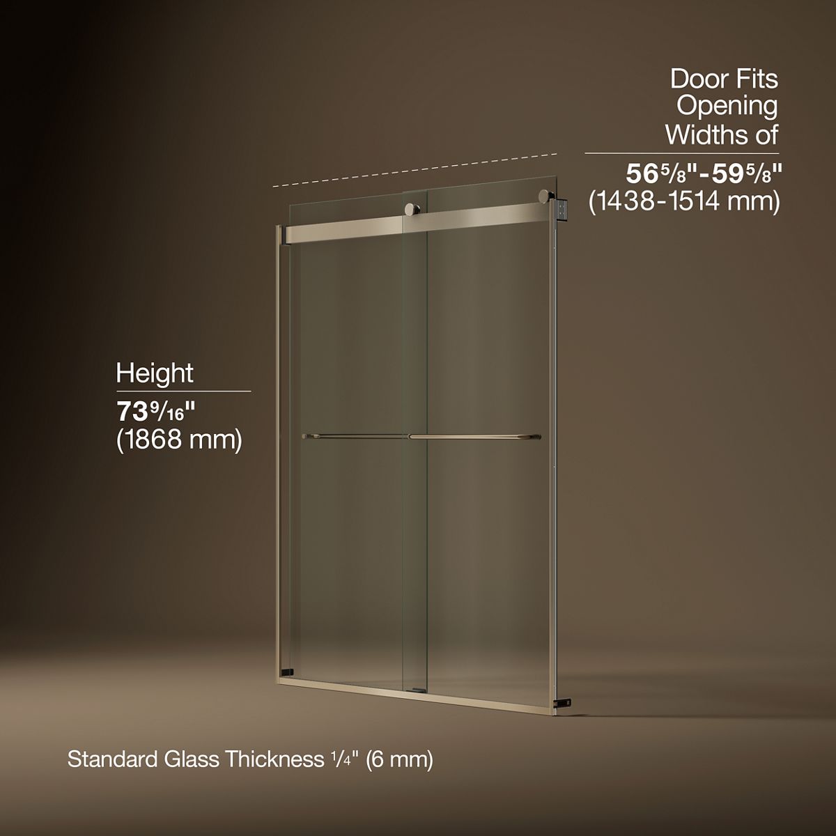 3/4 view of product with dimensions