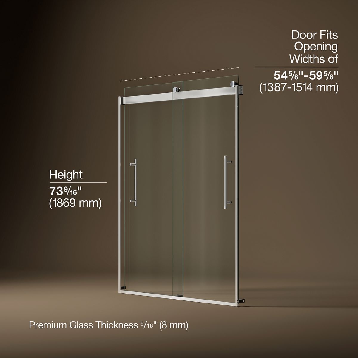 3/4 view of product with dimensions