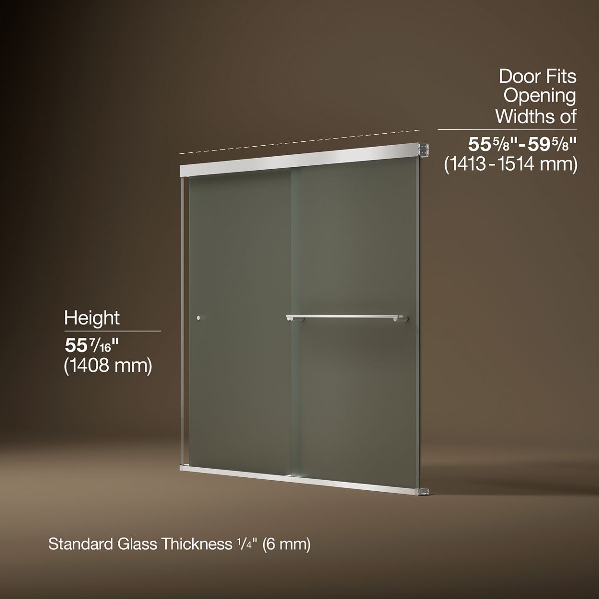 3/4 view of product with dimensions