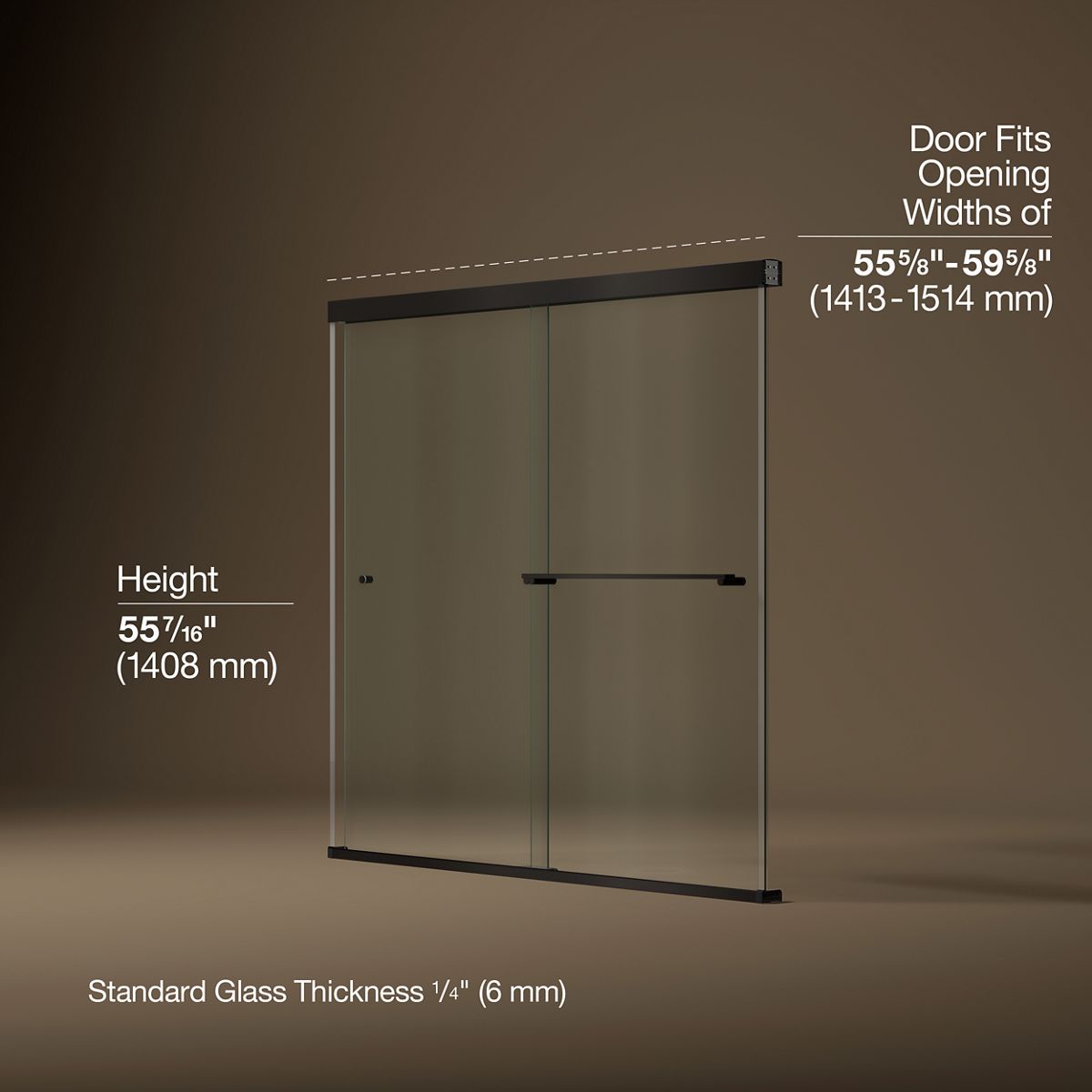 3/4 view of product with dimensions