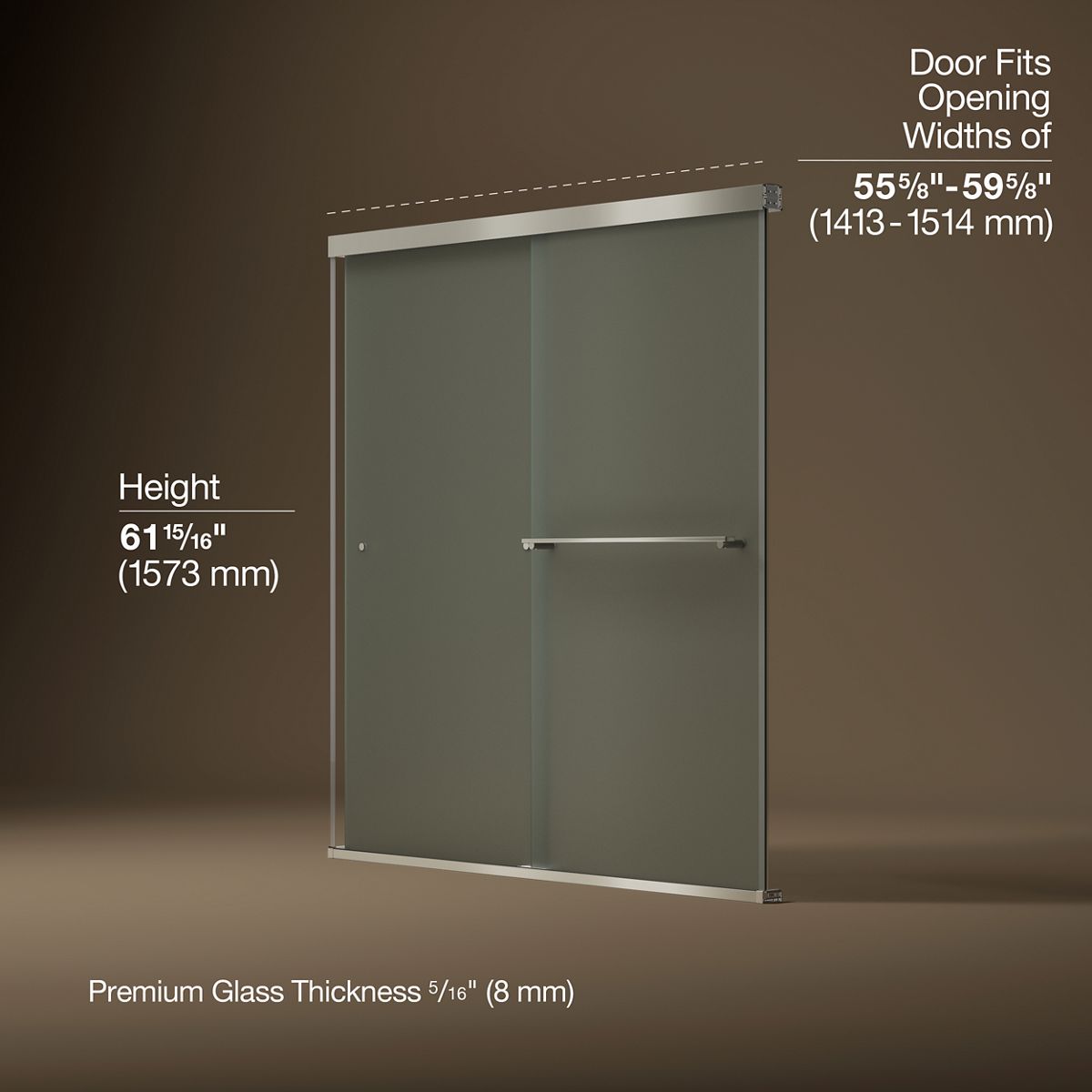 3/4 view of product with dimensions