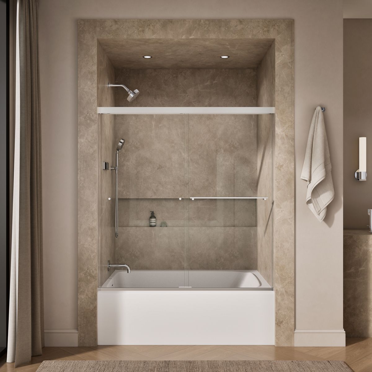 Revel Frameless Sliding Bath Door | K-707002-L | KOHLER