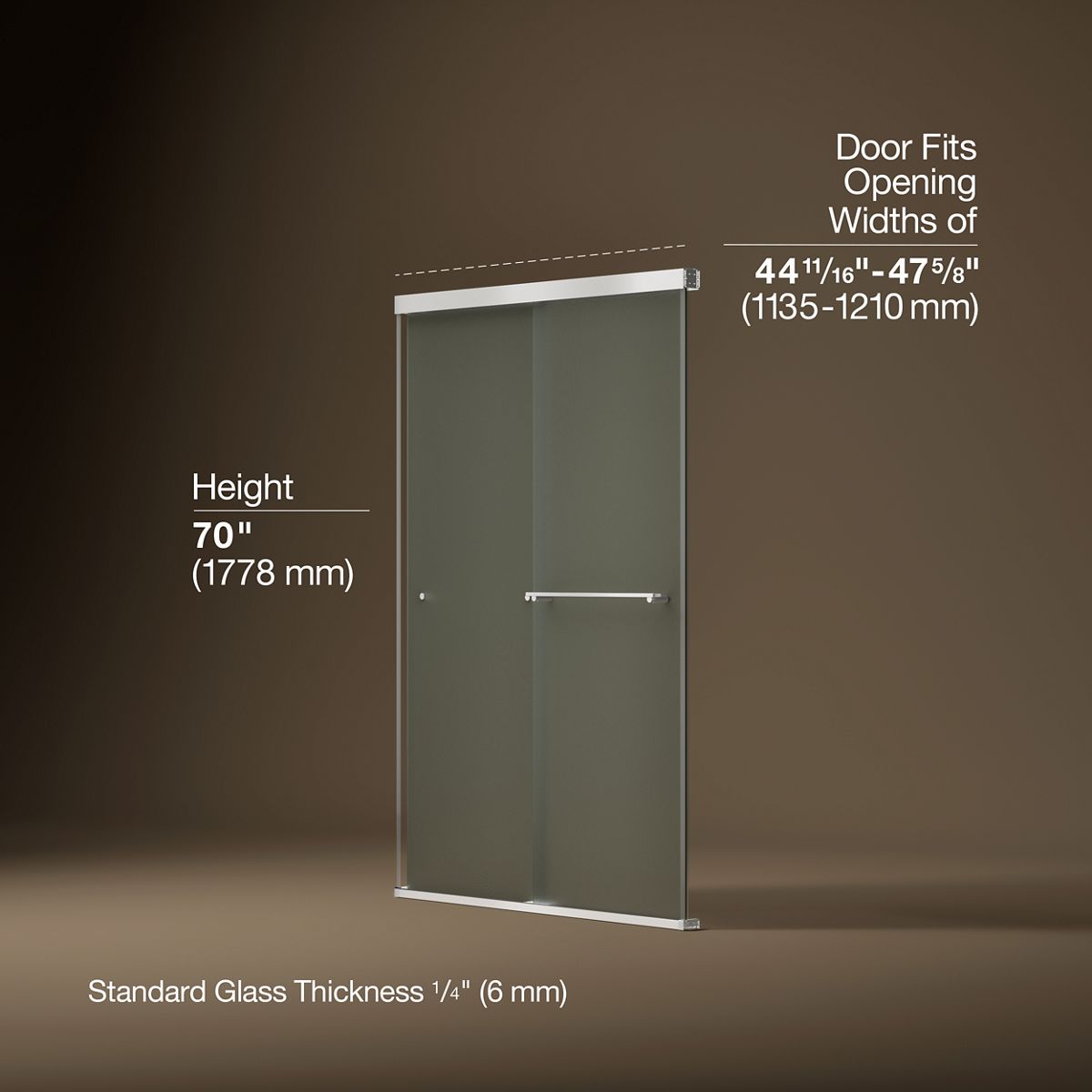 3/4 view of product with dimensions