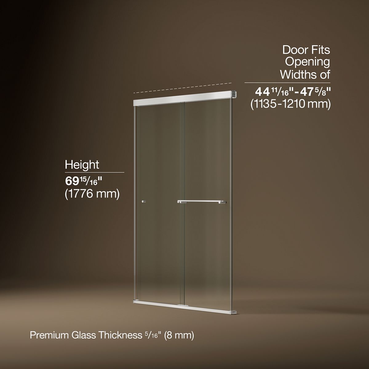 3/4 view of product with dimensions