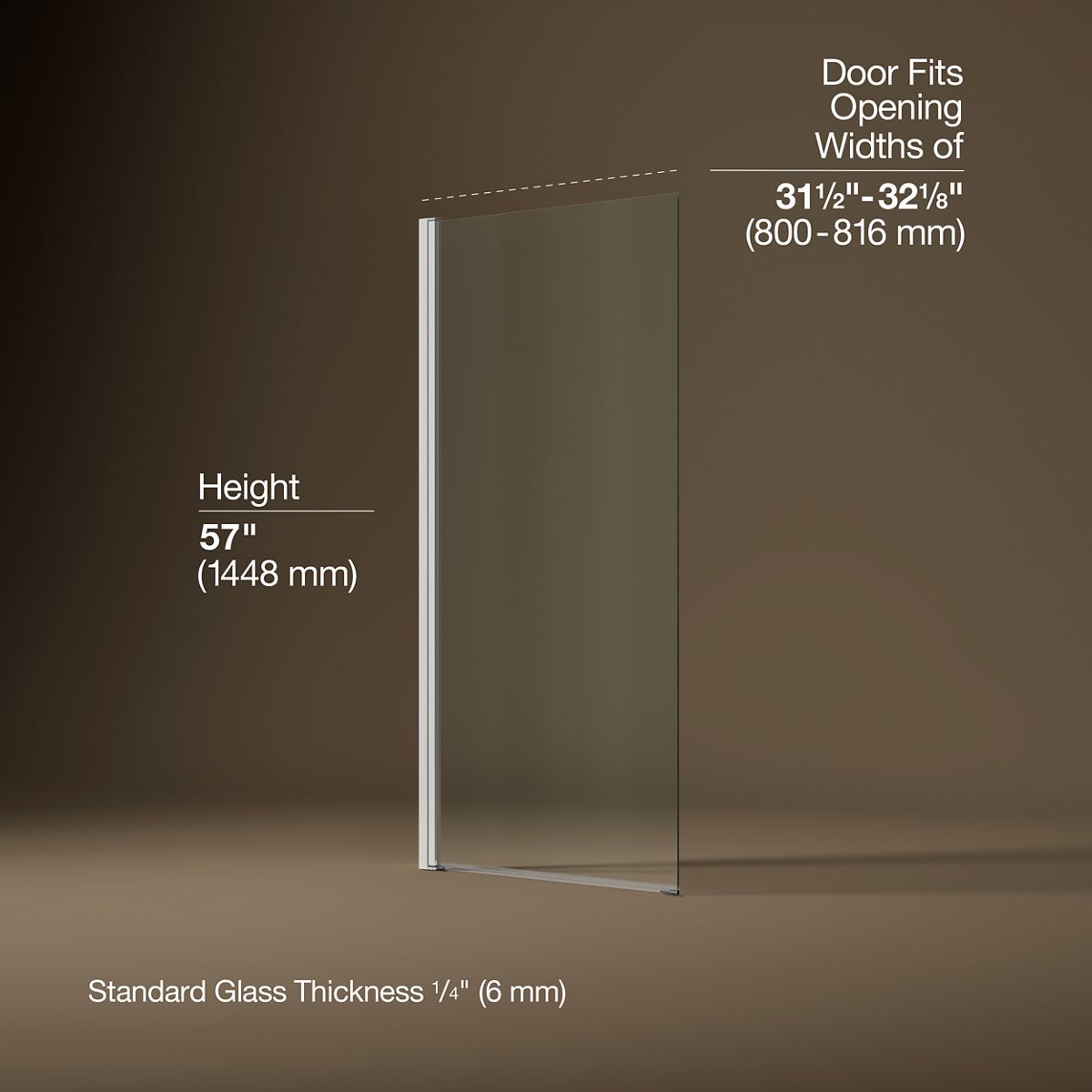 3/4 view of product with dimensions
