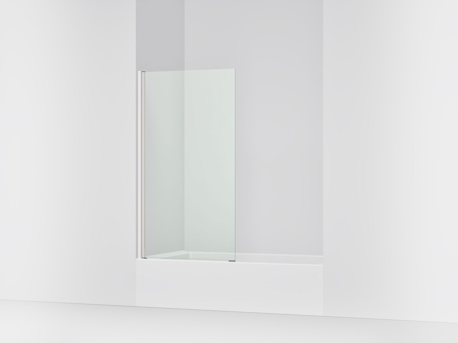 Aerie® Bath screen, 56-15/16" x 32" W with 1/4" thick Crystal Clear glass and square corner