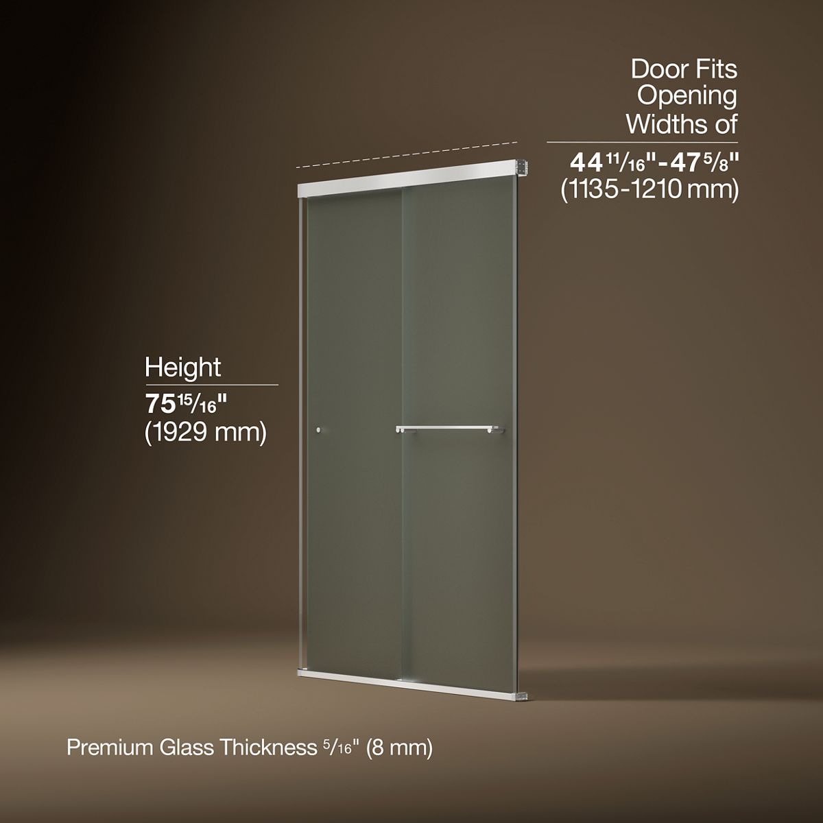 3/4 view of product with dimensions