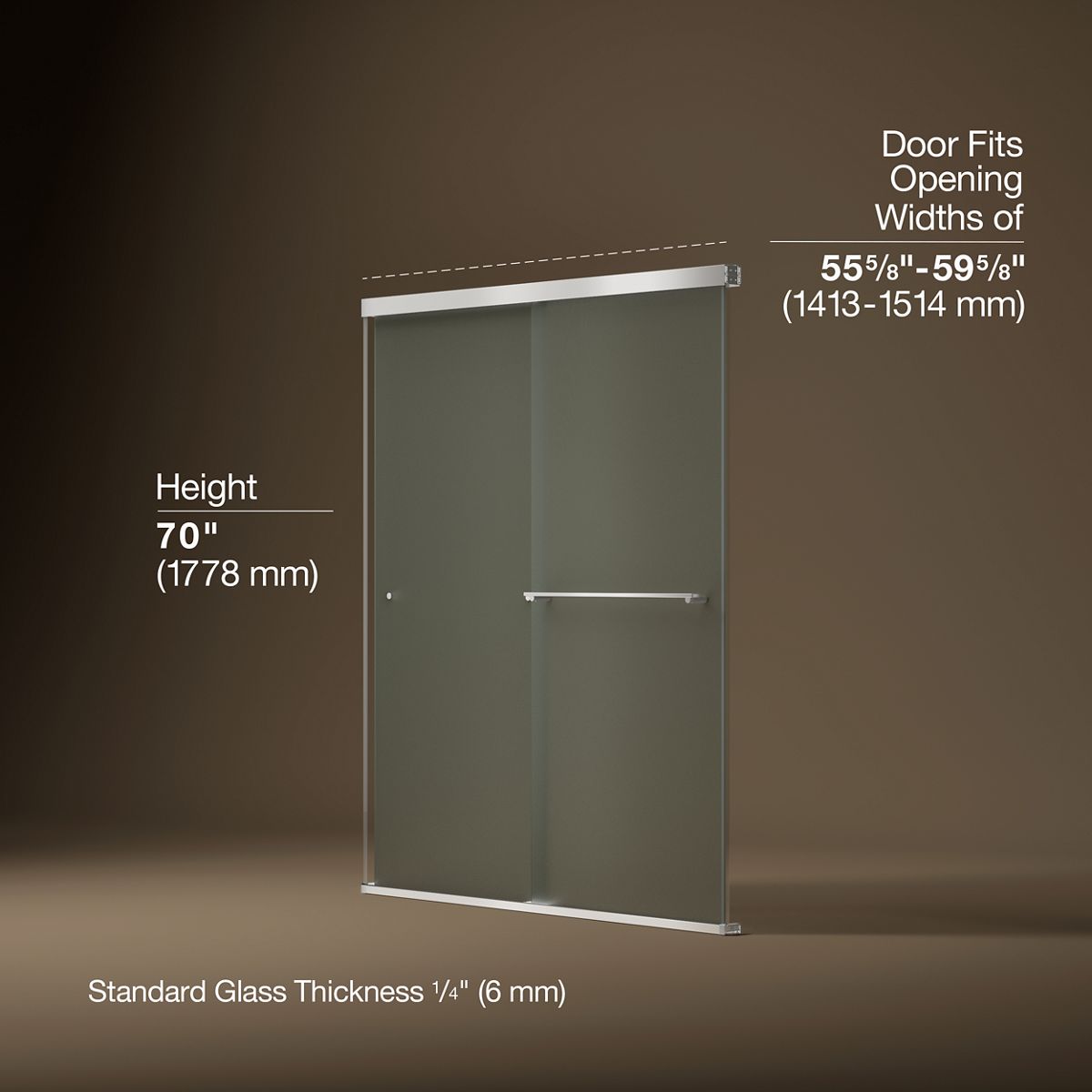 3/4 view of product with dimensions