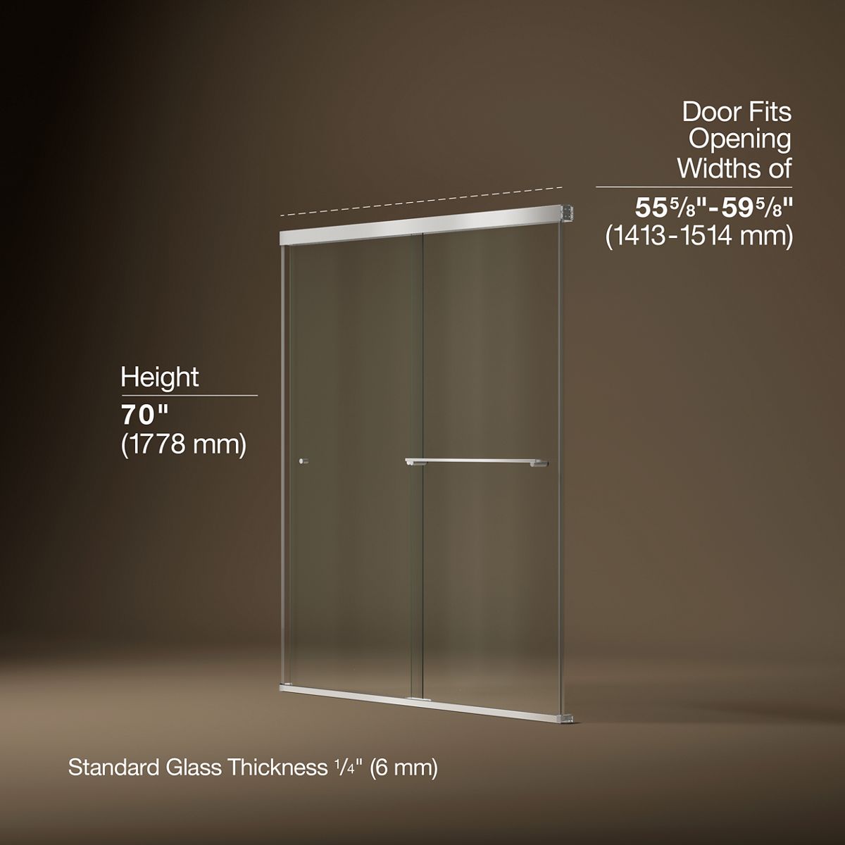 3/4 view of product with dimensions