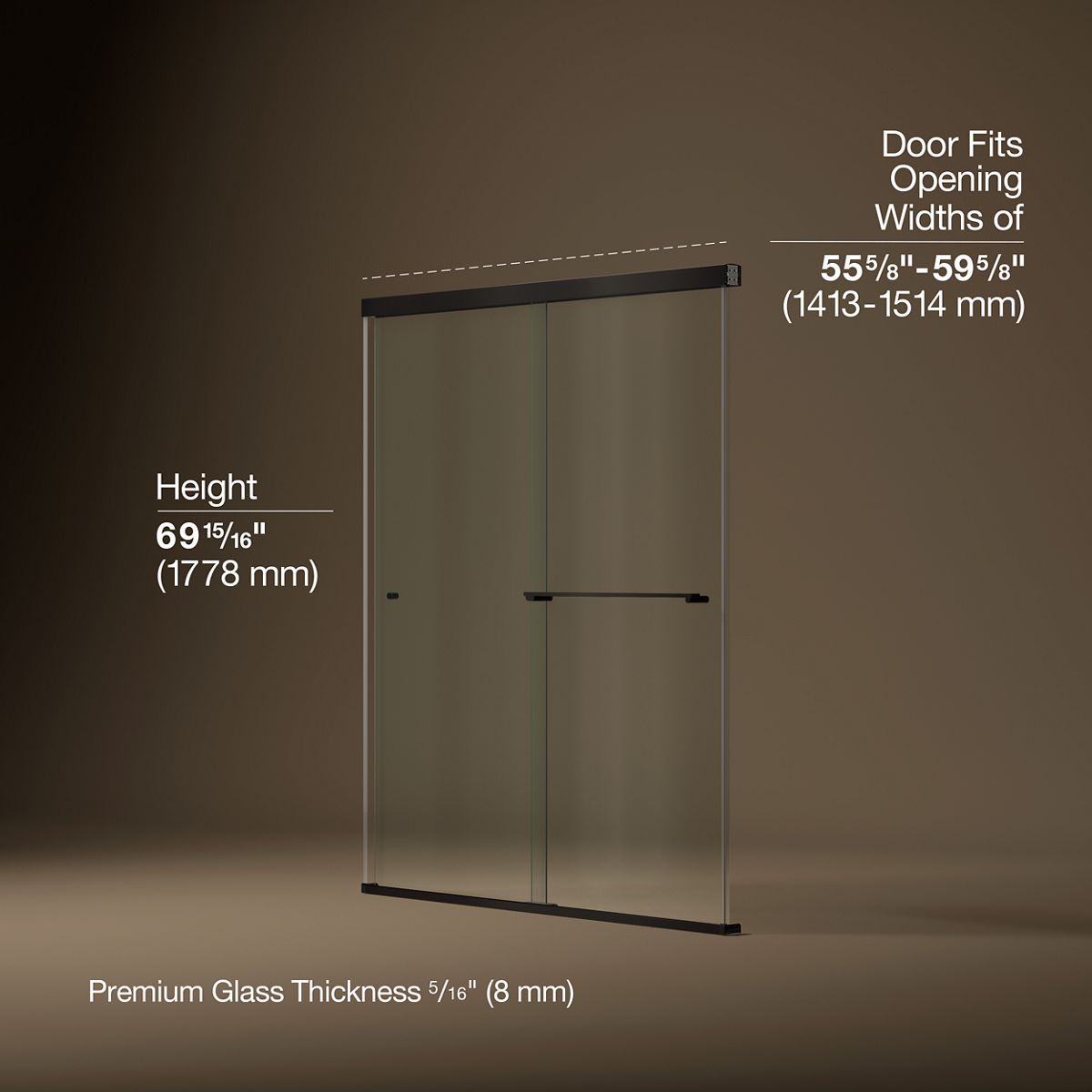 Revel Frameless Sliding Shower Door | K-707201-L | KOHLER