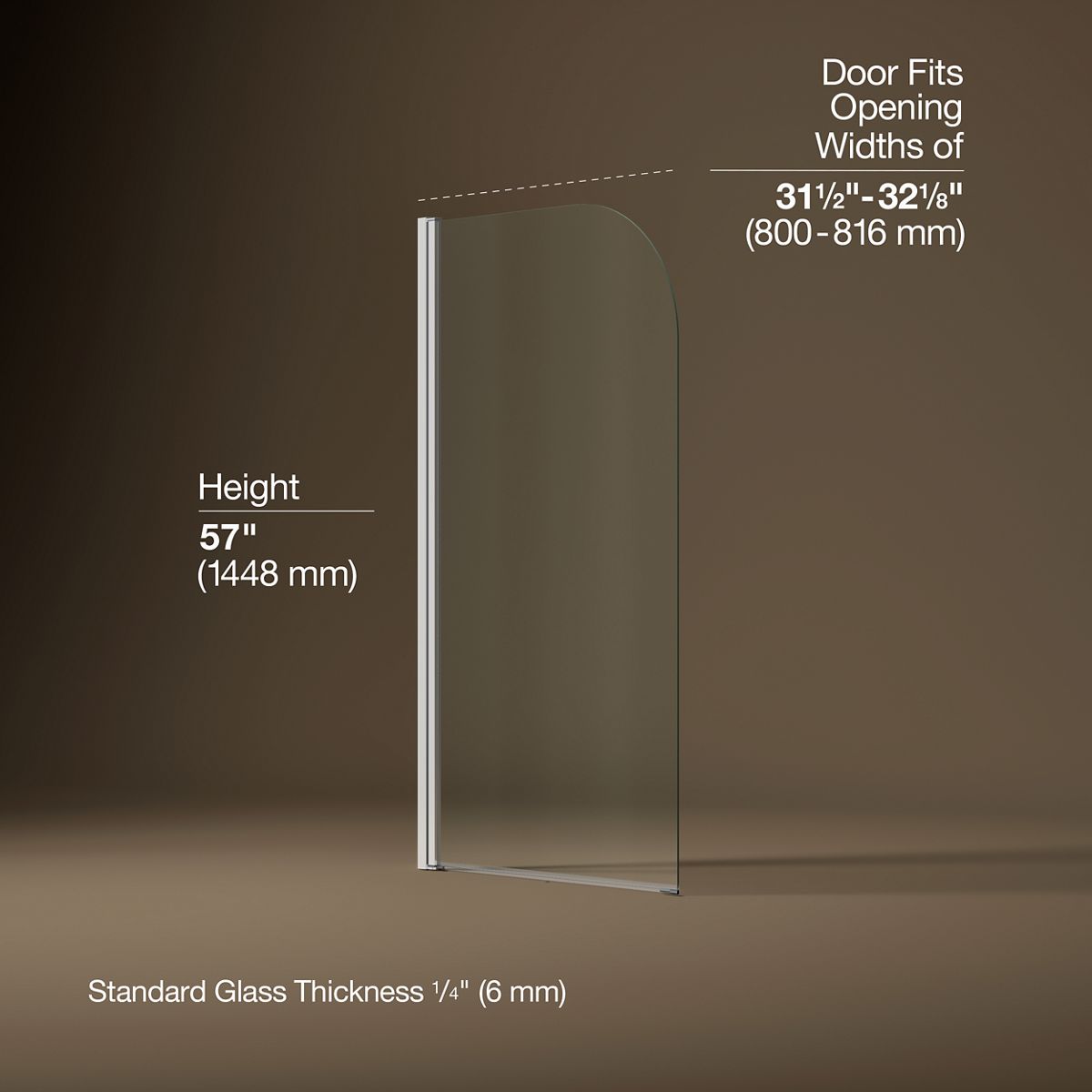 3/4 view of product with dimensions
