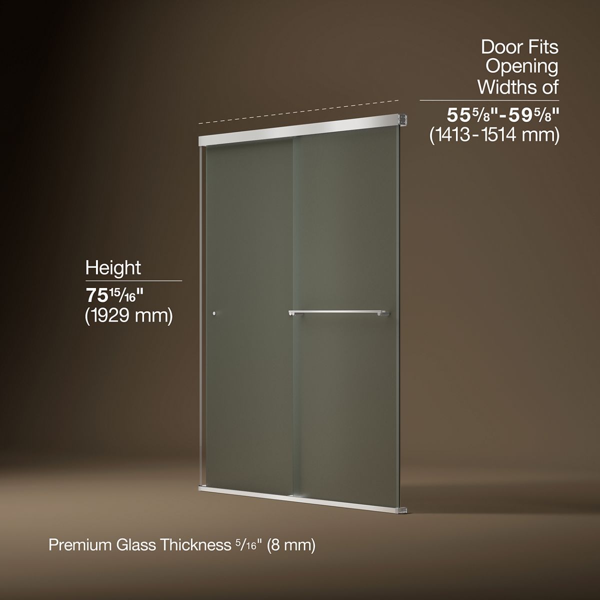 3/4 view of product with dimensions
