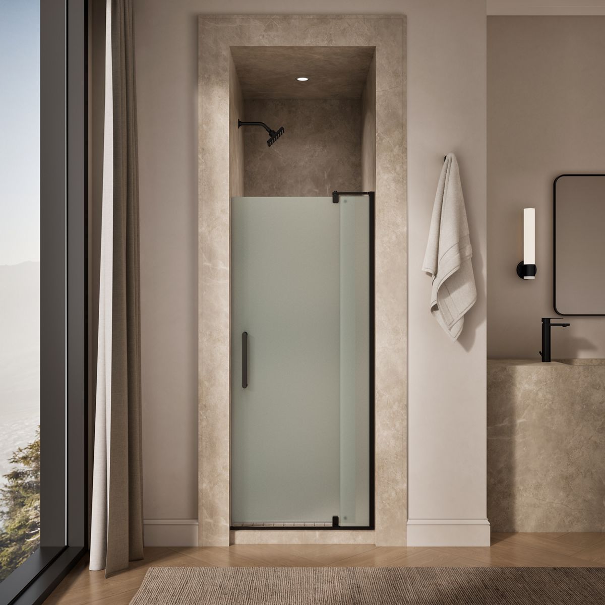 Revel Frameless Pivot Shower Door | K-707500-D3 | KOHLER