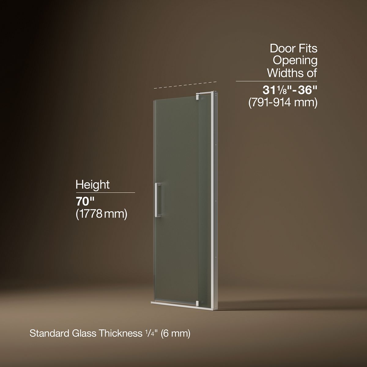 3/4 view of product with dimensions