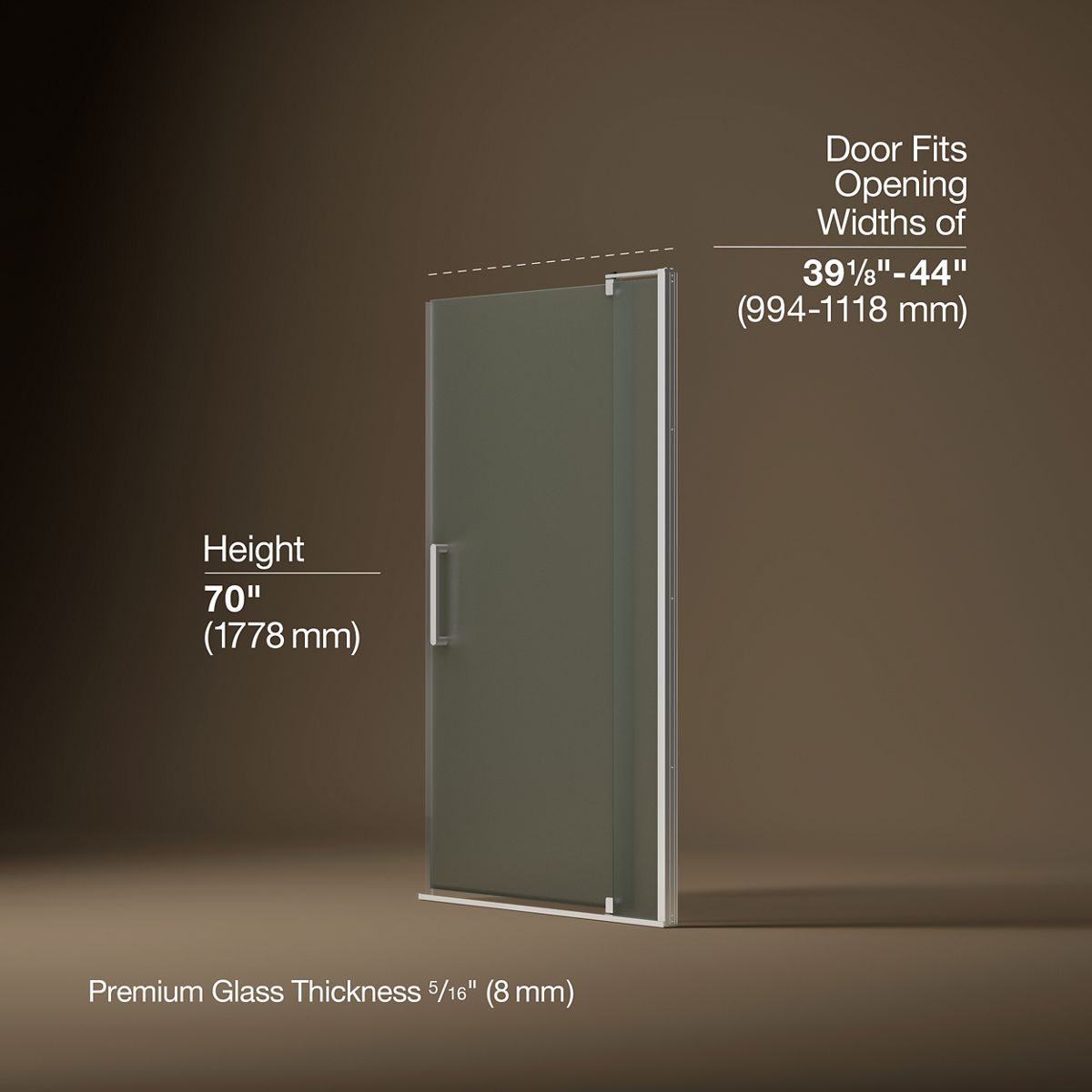 3/4 view of product with dimensions