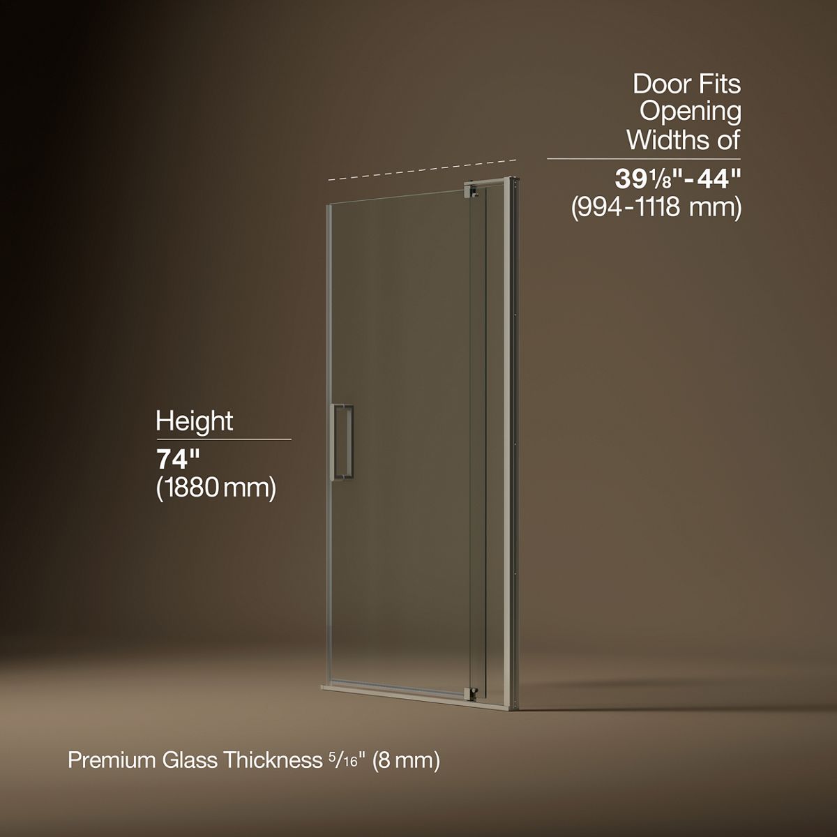 3/4 view of product with dimensions