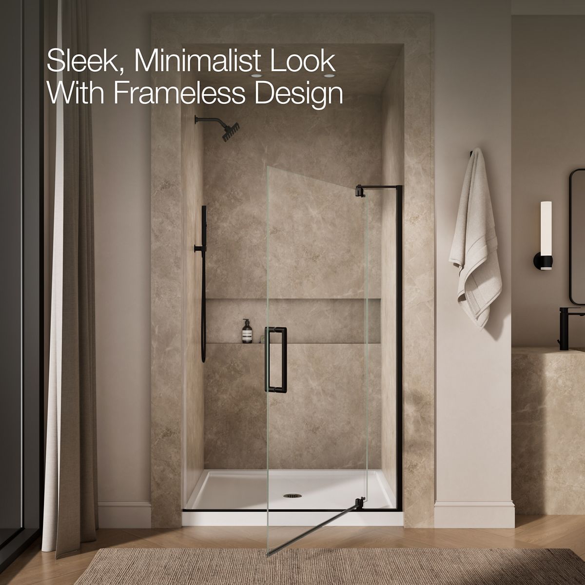 Revel Frameless Pivot Shower Door | K-707551-L | KOHLER
