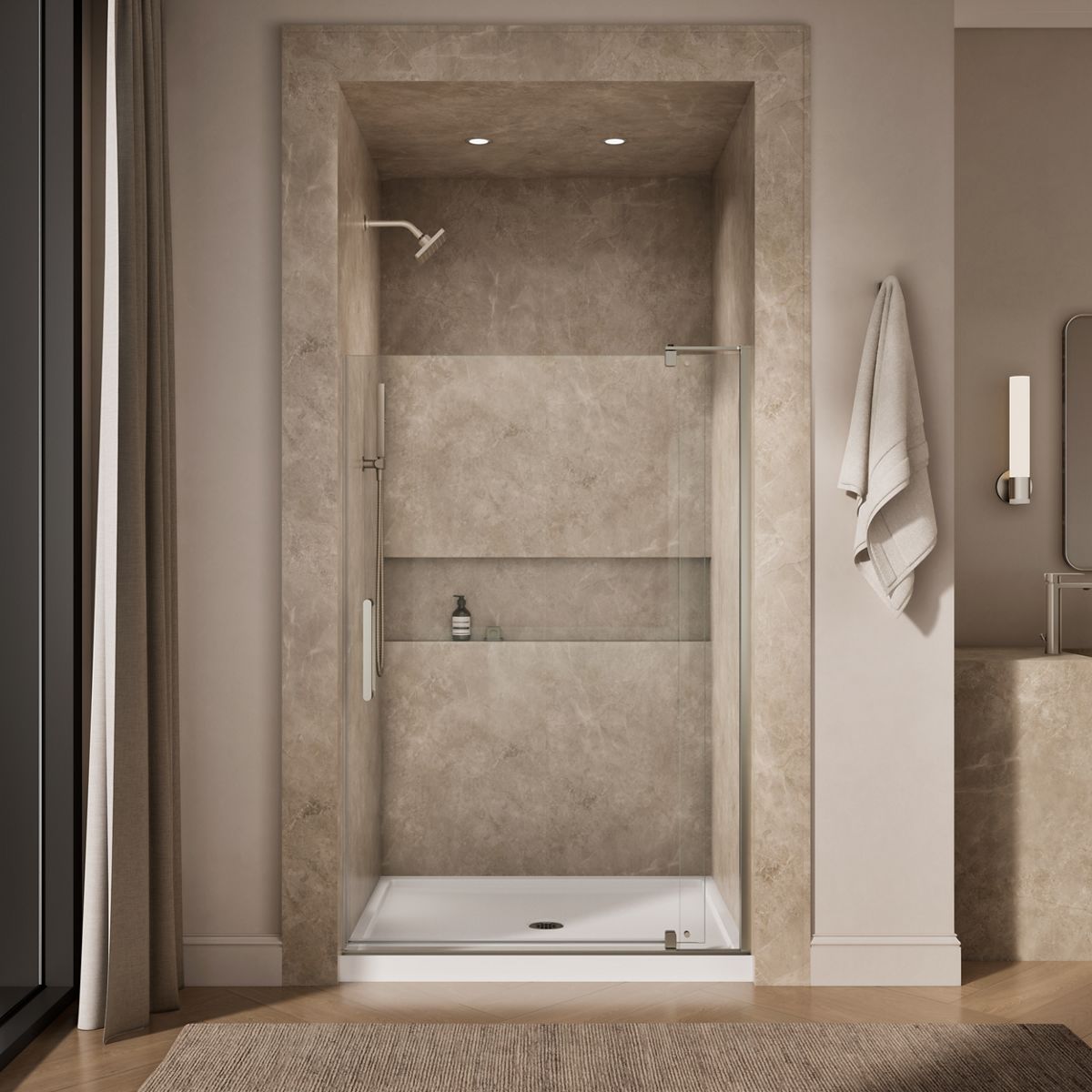 Revel Frameless Pivot Shower Door | K-707551-L | KOHLER