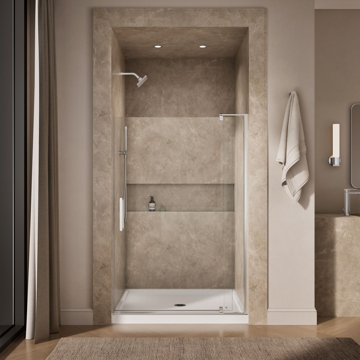 Revel Frameless Pivot Shower Door | K-707551-L | KOHLER