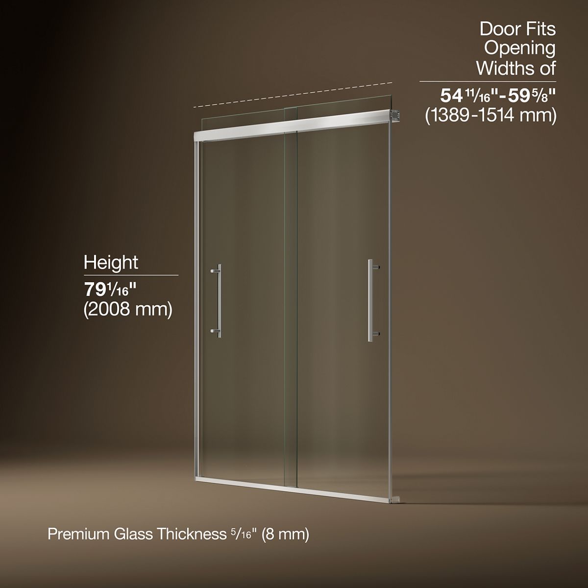 3/4 view of product with dimensions