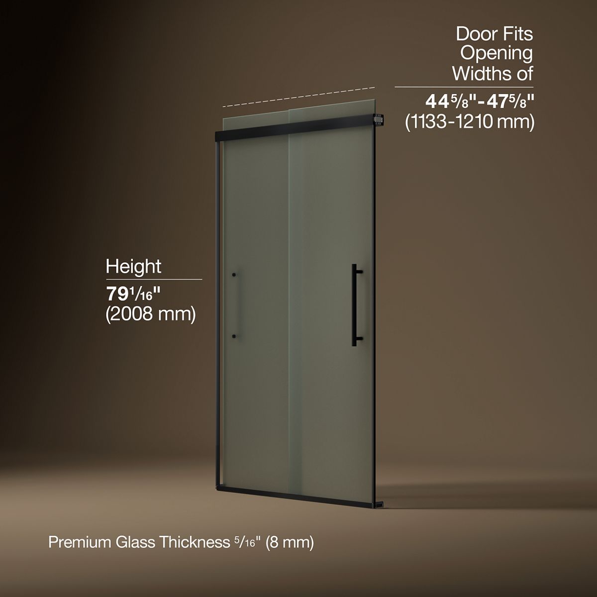 Pleat Frameless Sliding Shower Door | K-707601-8D3 | KOHLER