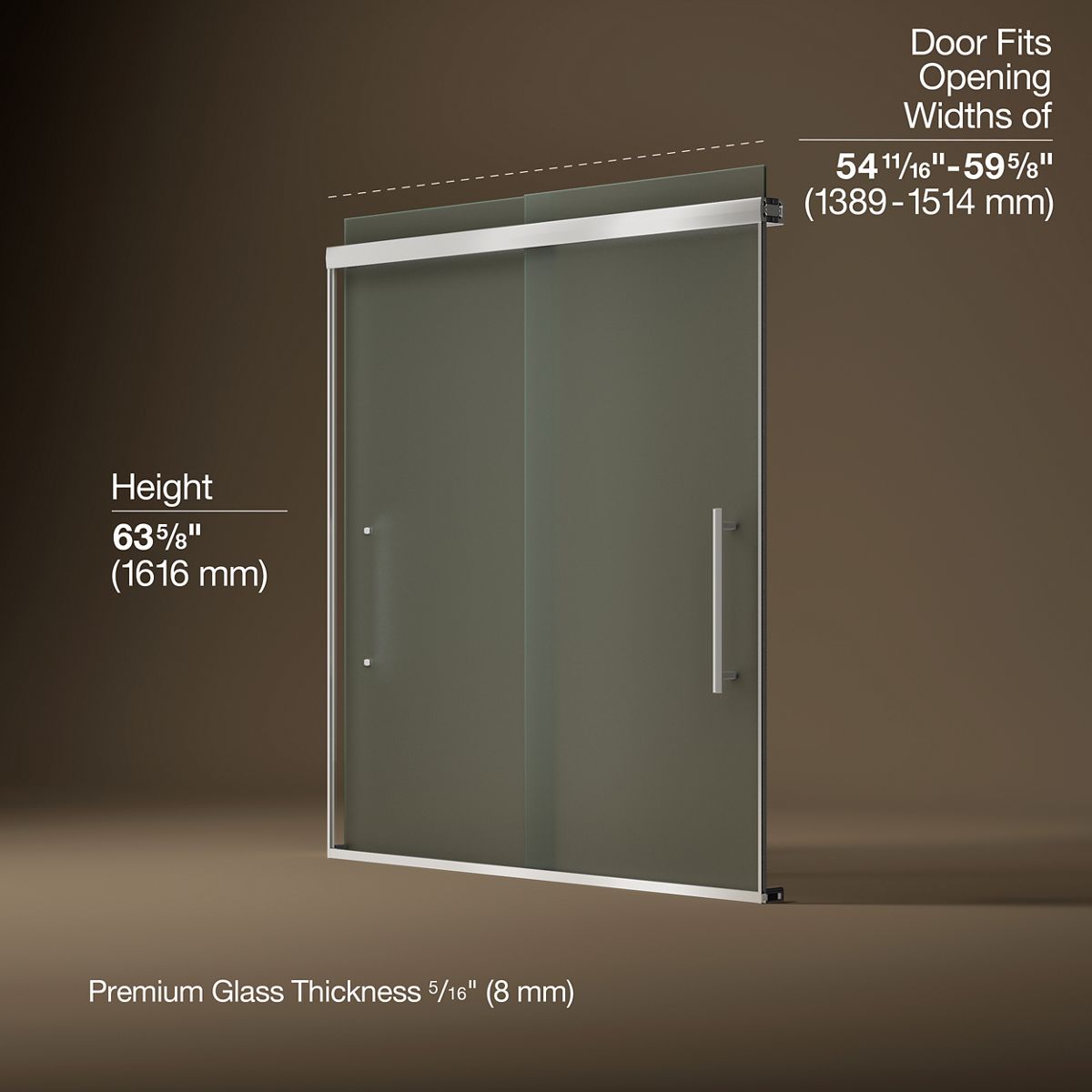 3/4 view of product with dimensions