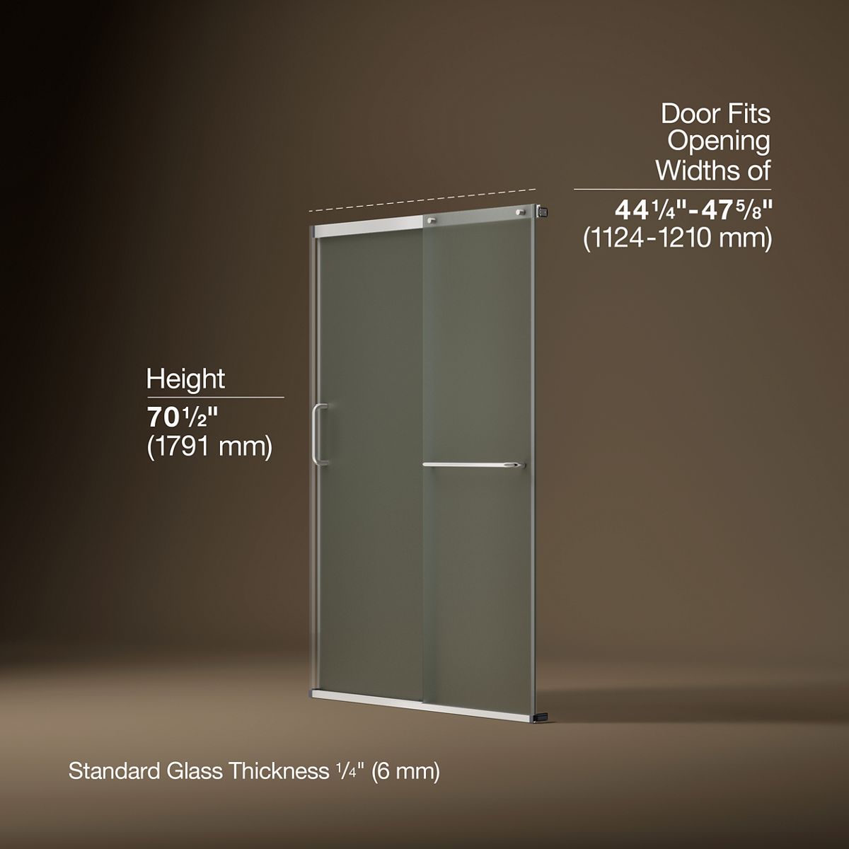 3/4 view of product with dimensions