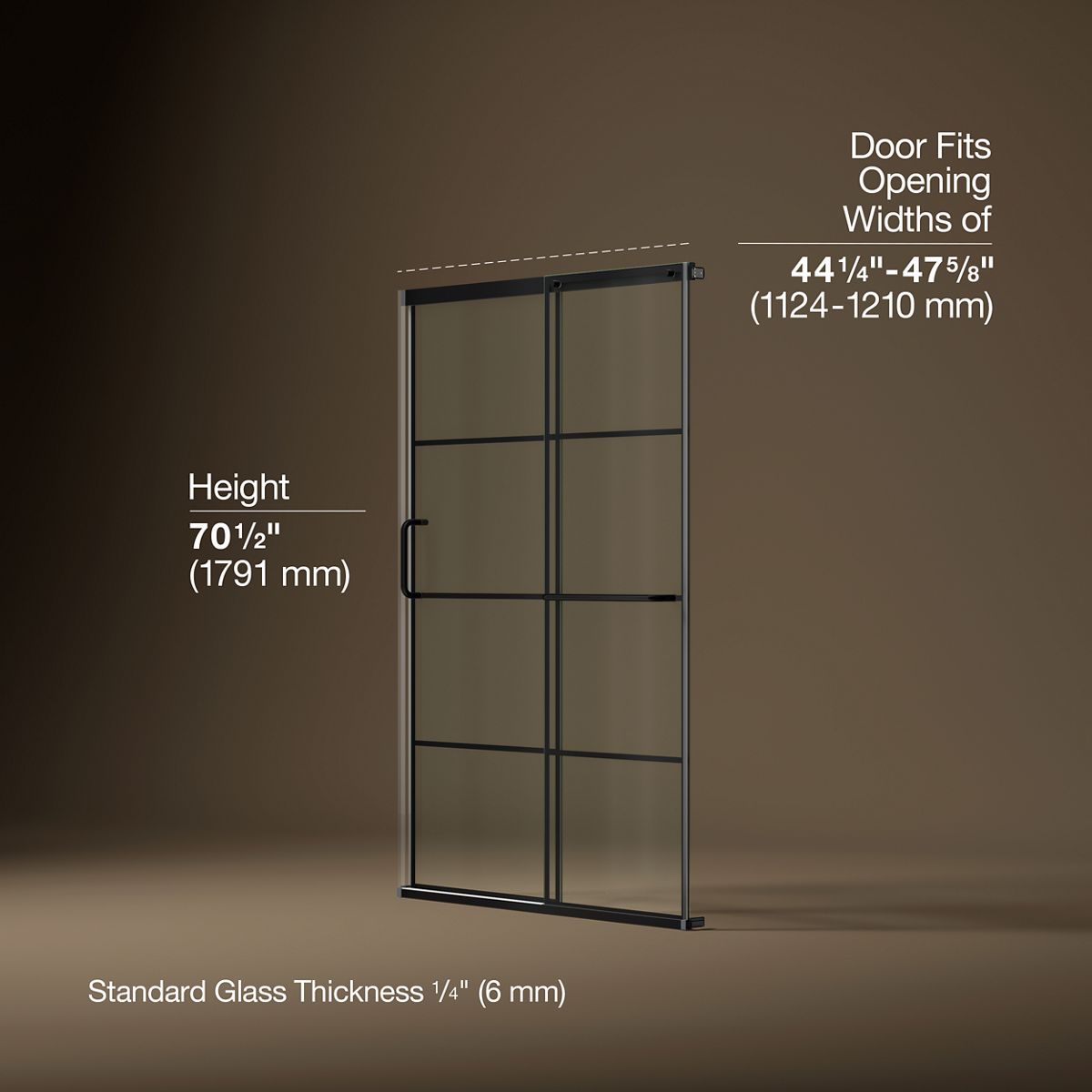 3/4 view of product with dimensions