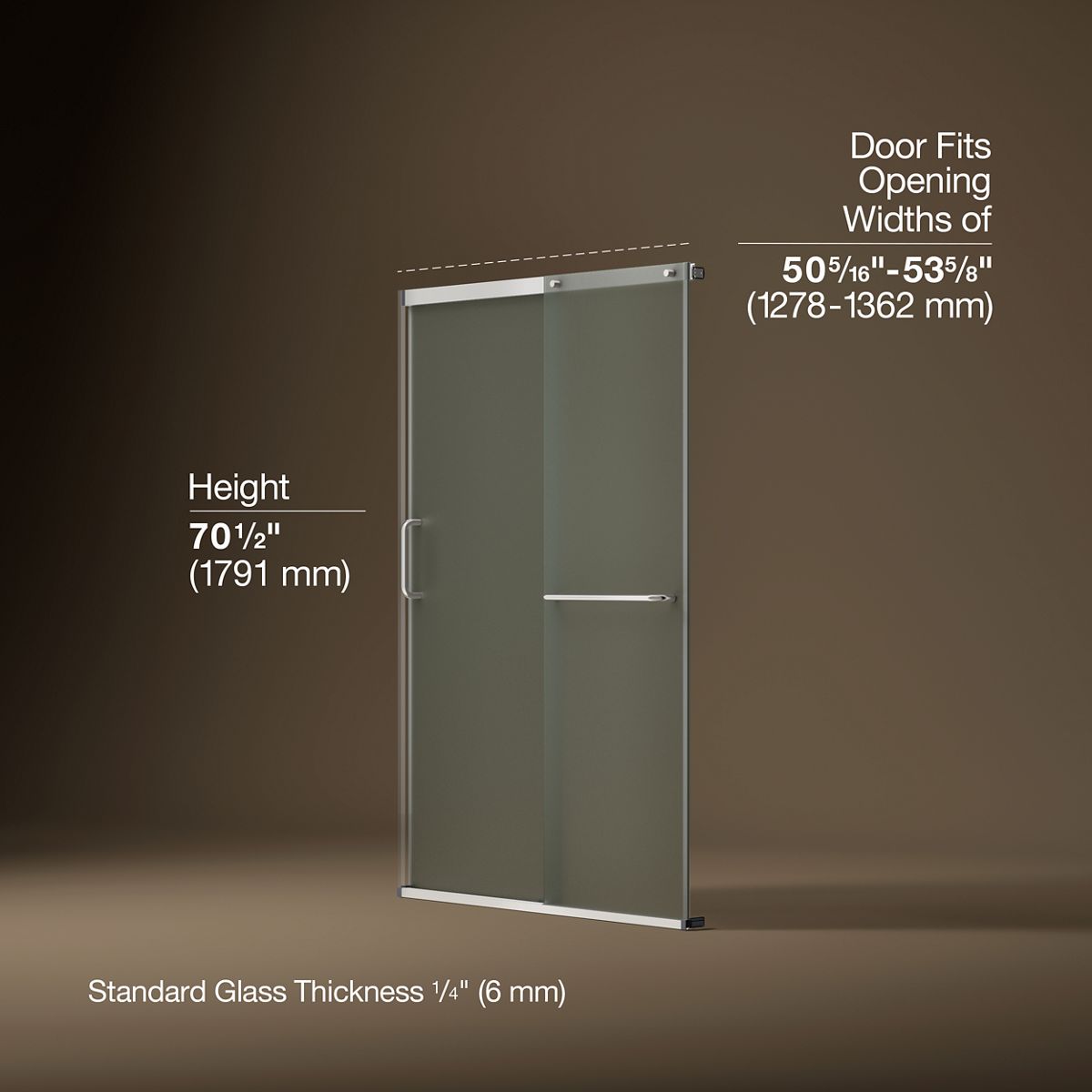 3/4 view of product with dimensions