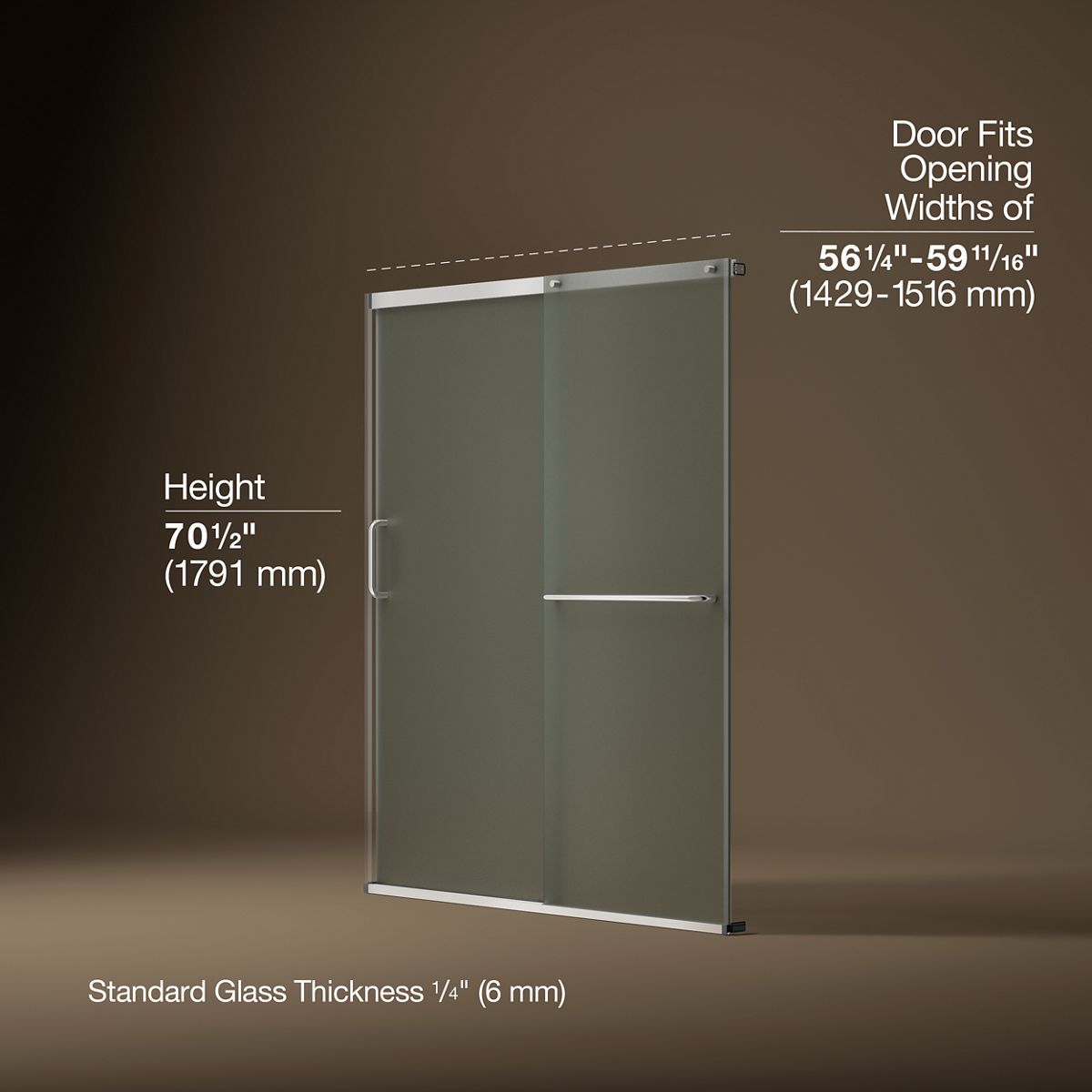 3/4 view of product with dimensions