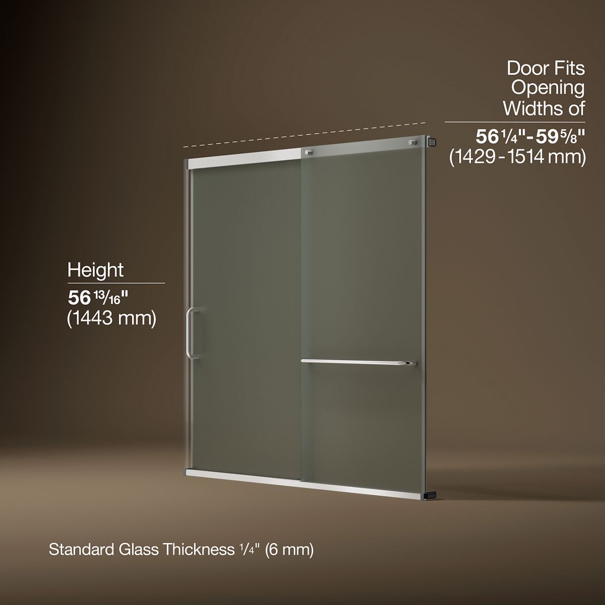 3/4 view of product with dimensions