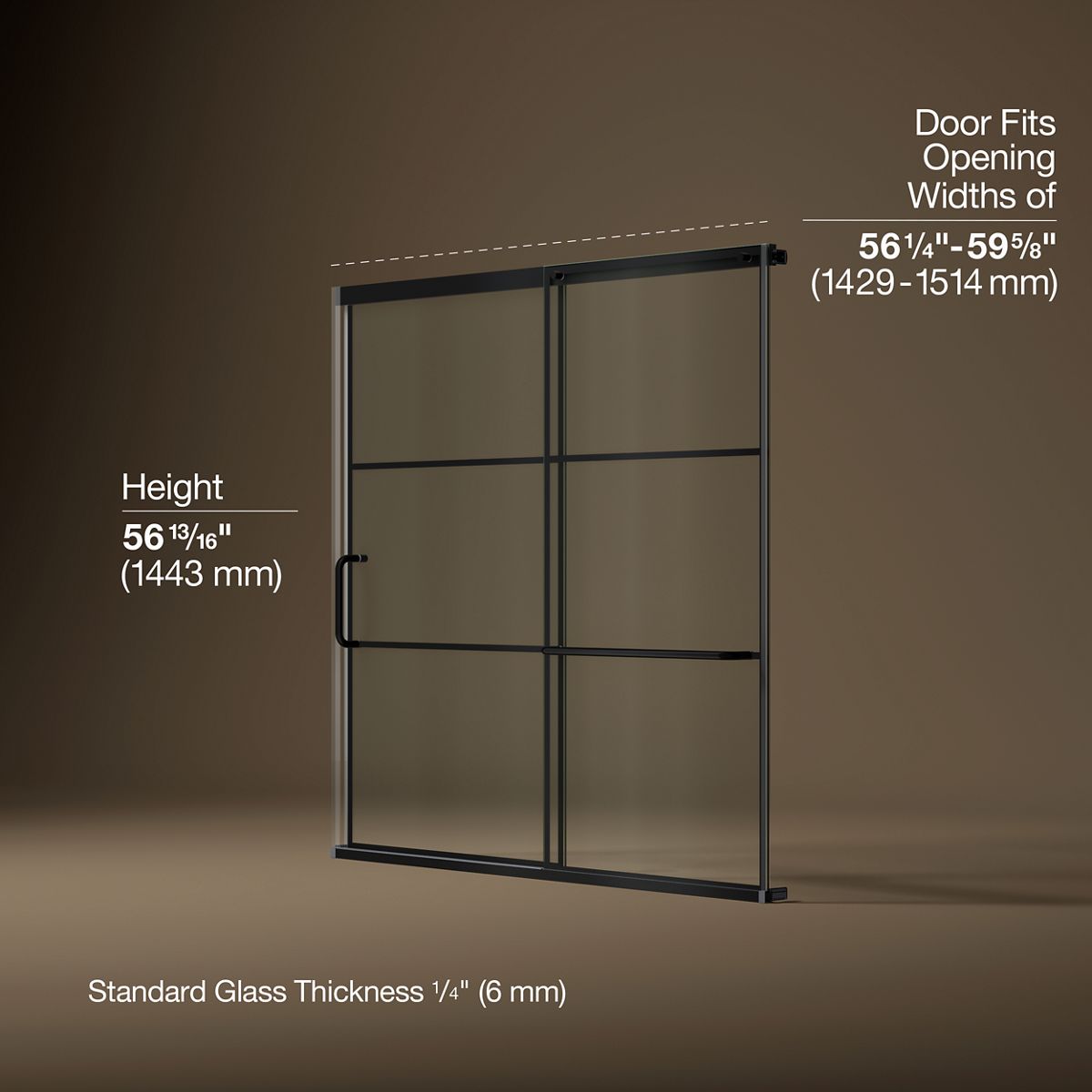 3/4 view of product with dimensions