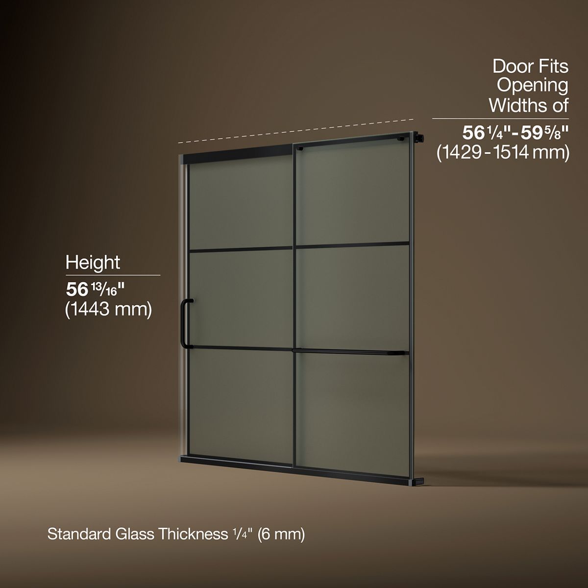 3/4 view of product with dimensions
