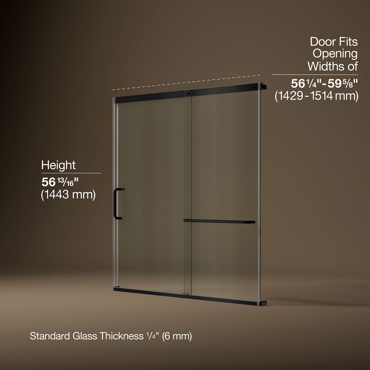3/4 view of product with dimensions