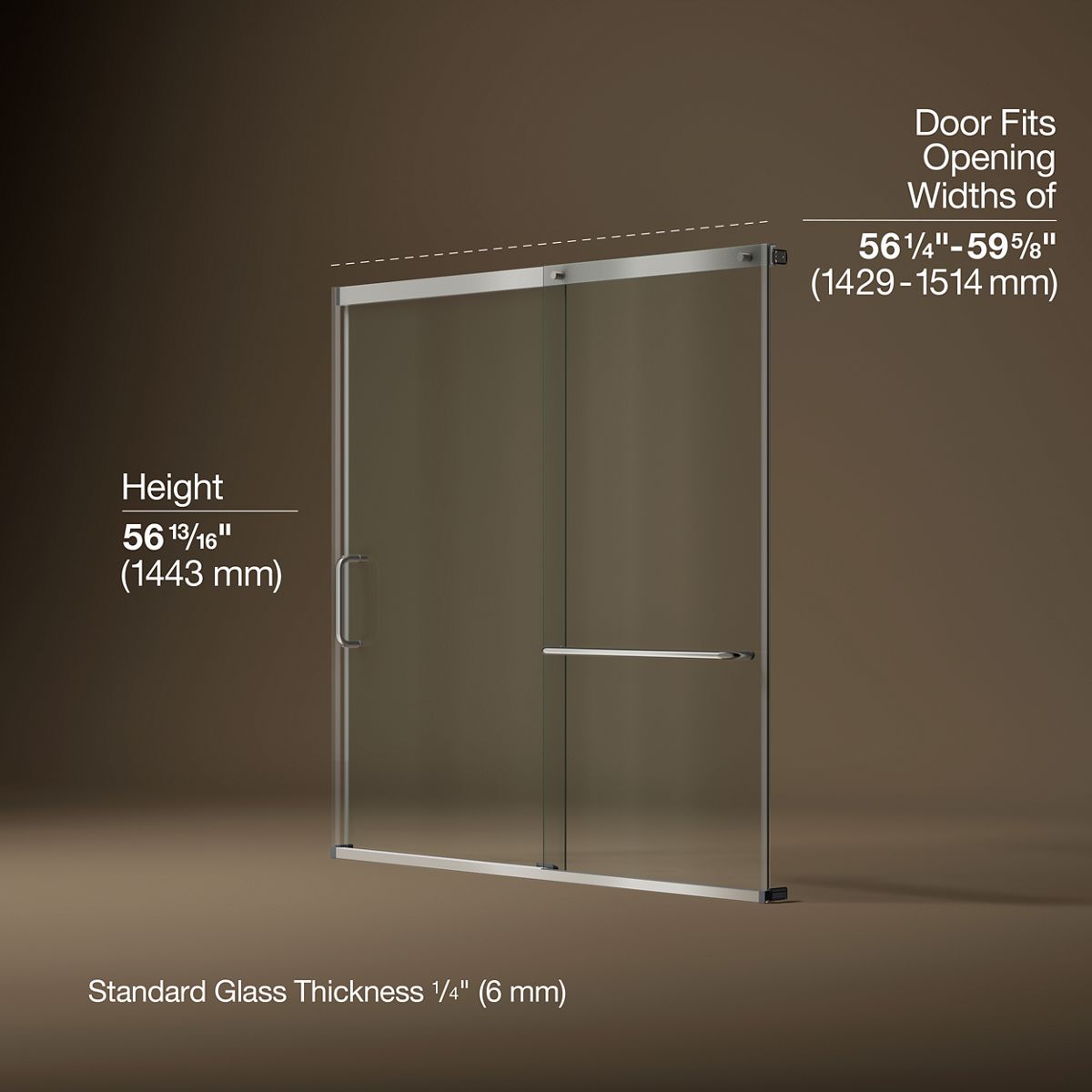3/4 view of product with dimensions